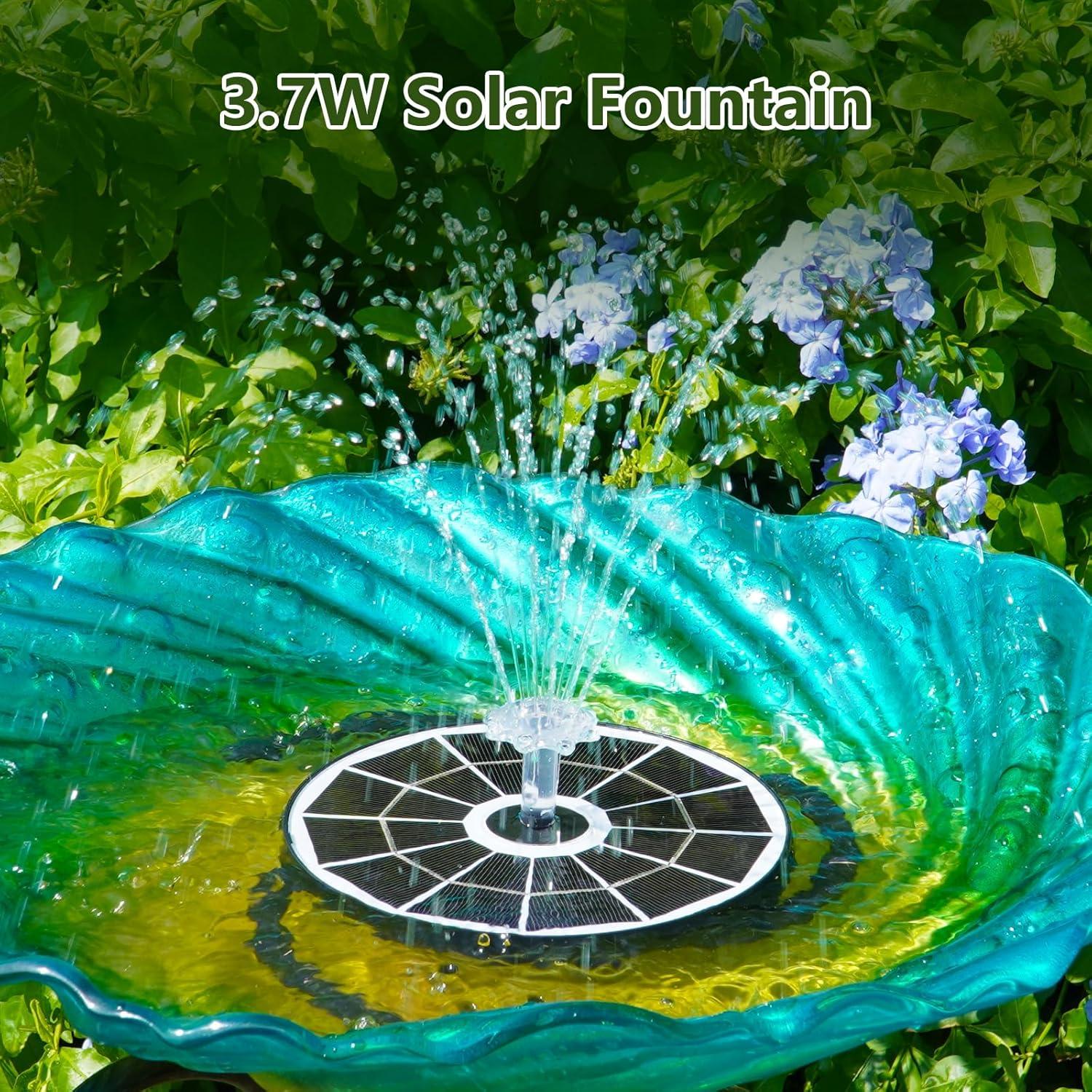 Fuente Solar para Baño de Aves AISITIN 3.7W con Panel de Vidrio