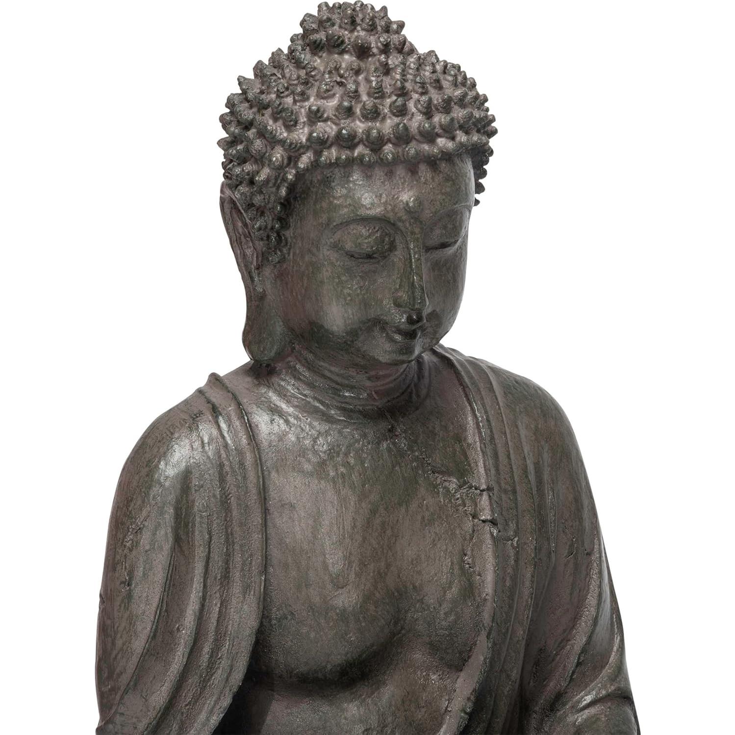 Fuente de Agua Buda Meditador Alpine GEM178 con LED 48 cm