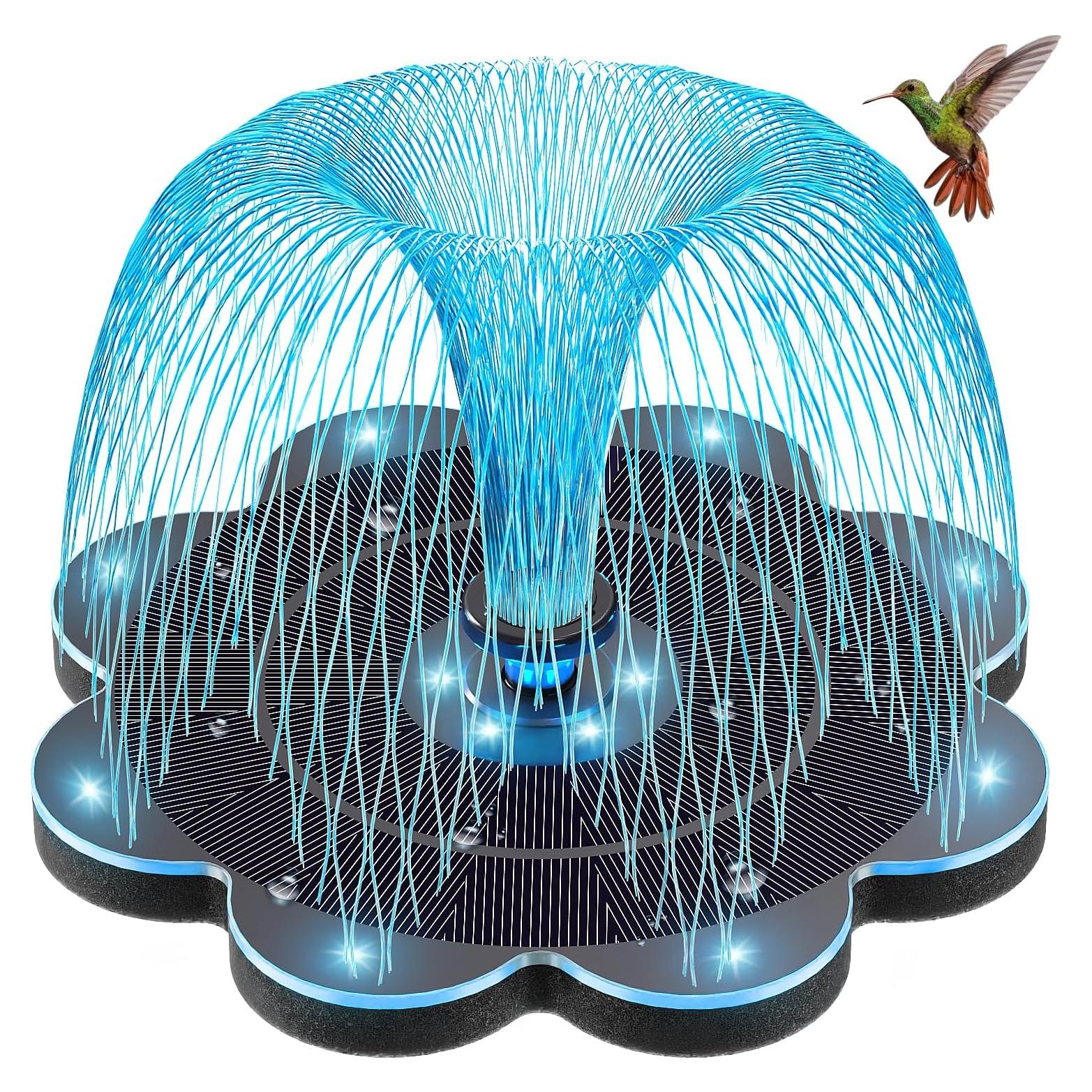 Fuente Solar GAIZERL 3.5W con Luces LED y 8 Modos de Rociado