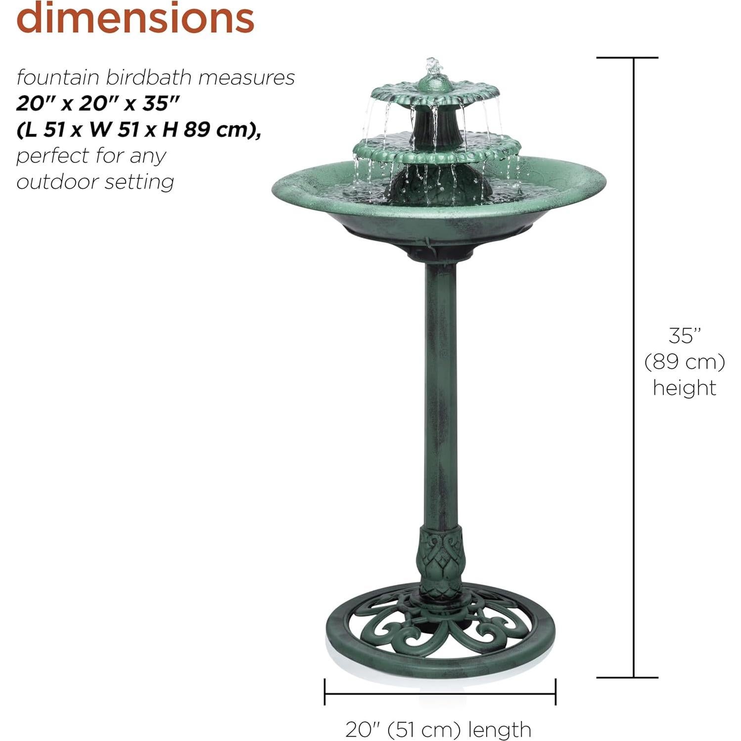 Fuente de Agua y Baño para Aves Alpine TEC106 89 cm Verde