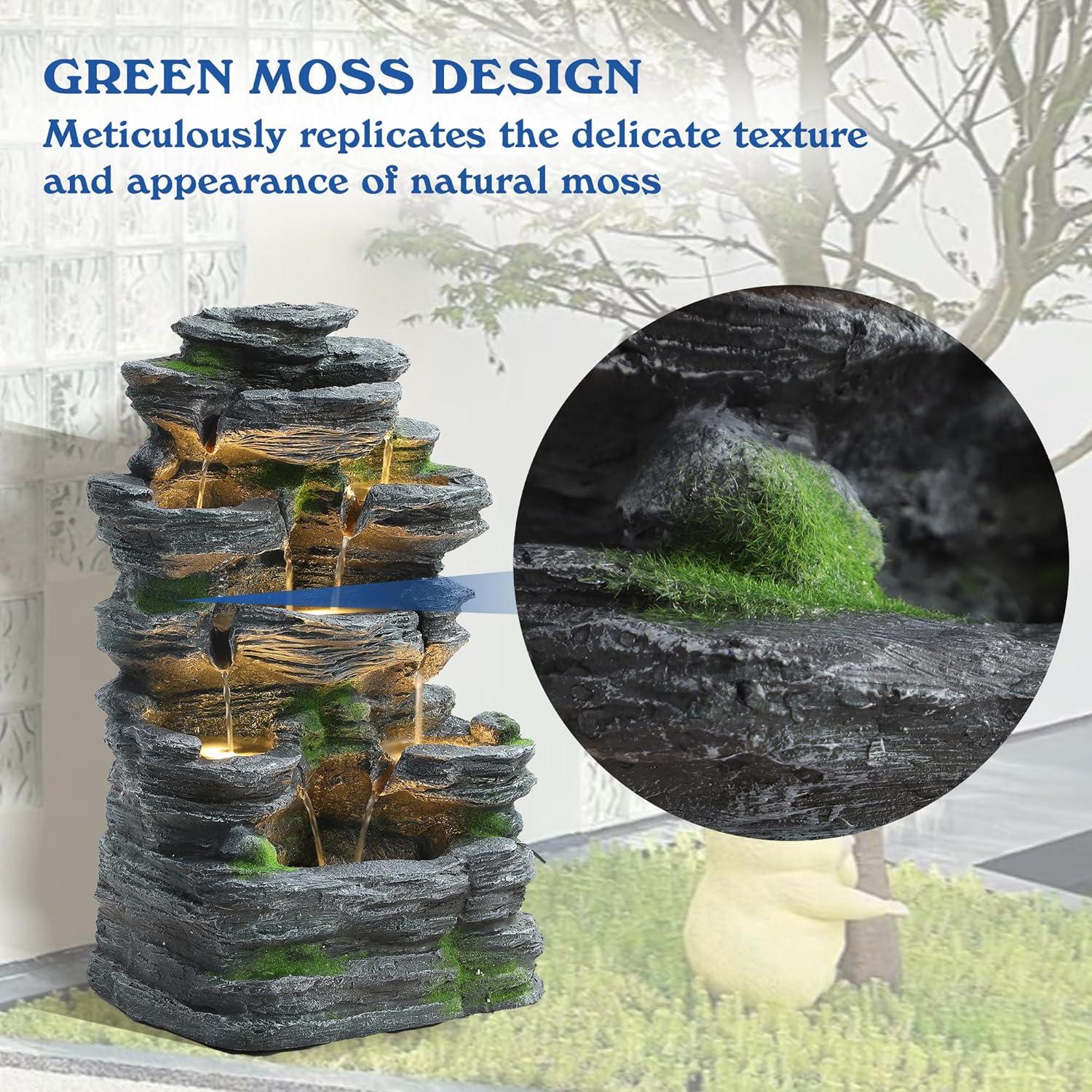 Fuente de Agua en Cascada TITIMO 61 cm con Luces LED