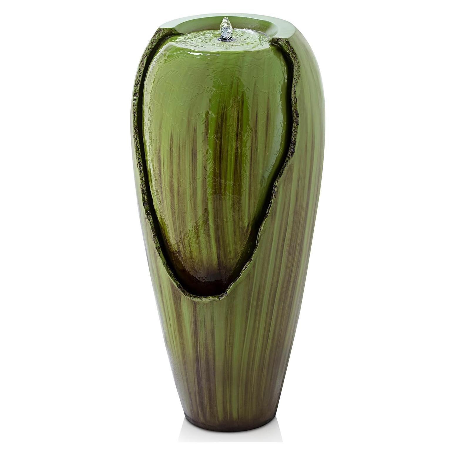 Fuente de Agua de Jarra Antigua Alpine 38x38x84cm Verde LED