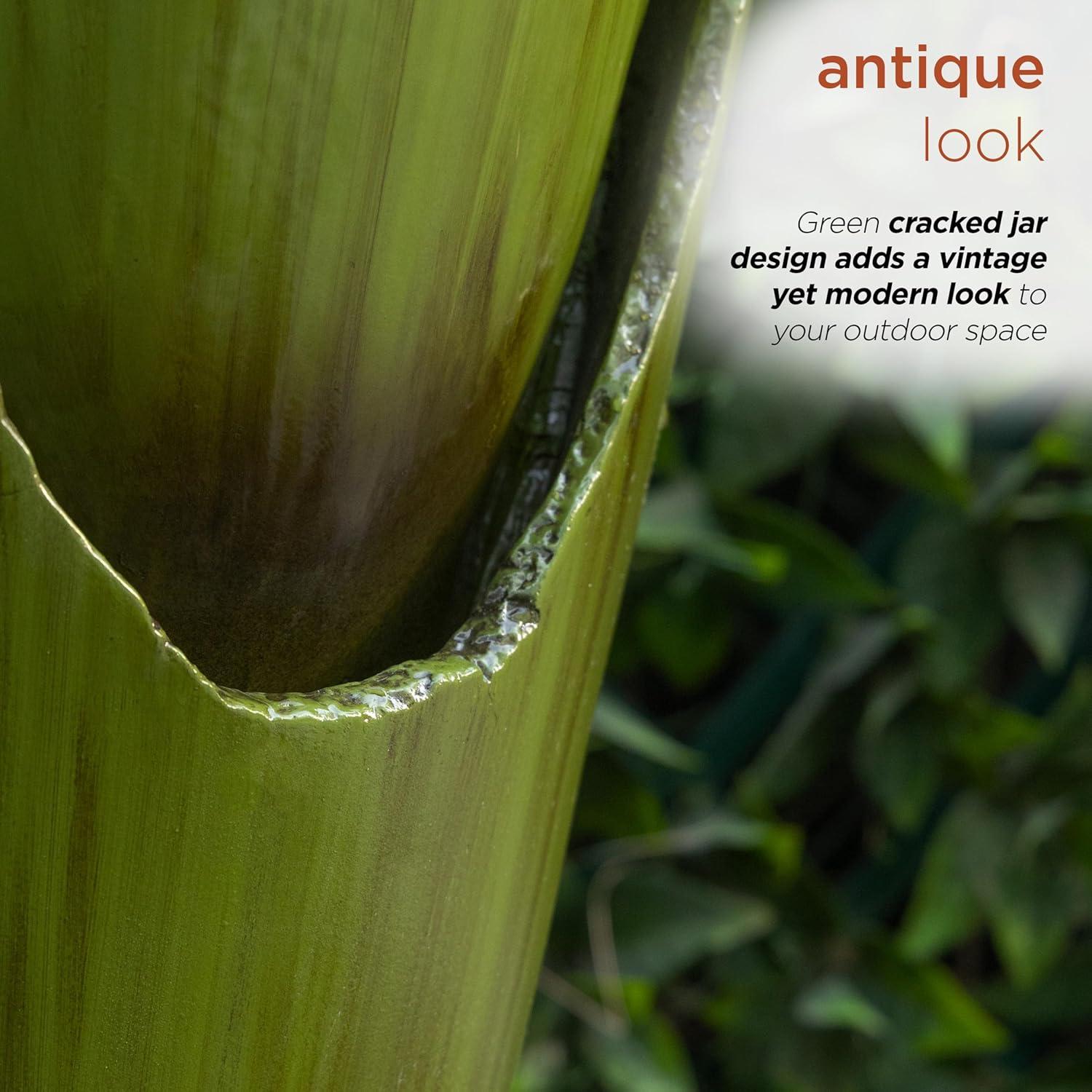 Fuente de Agua de Jarra Antigua Alpine 38x38x84cm Verde LED