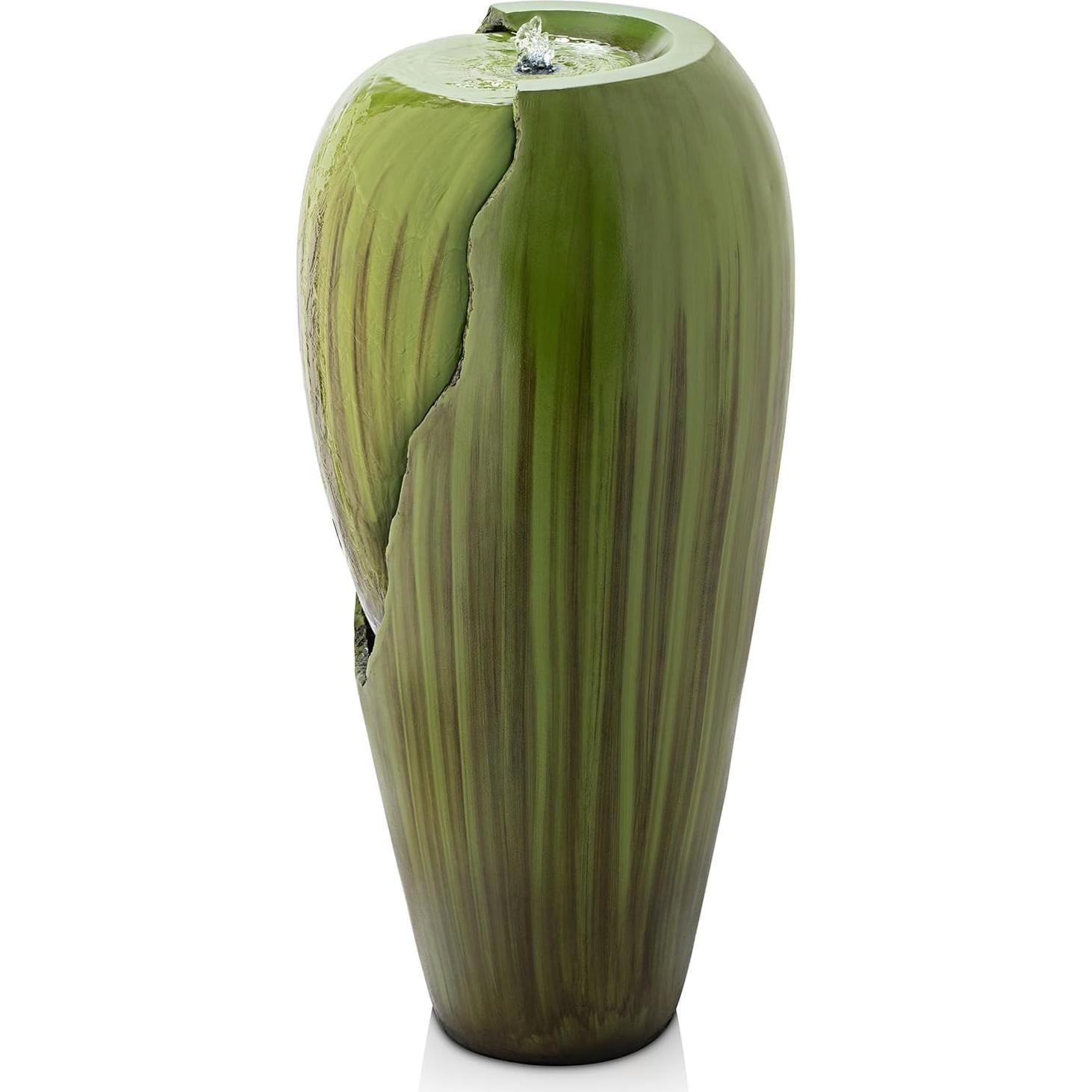 Fuente de Agua de Jarra Antigua Alpine 38x38x84cm Verde LED