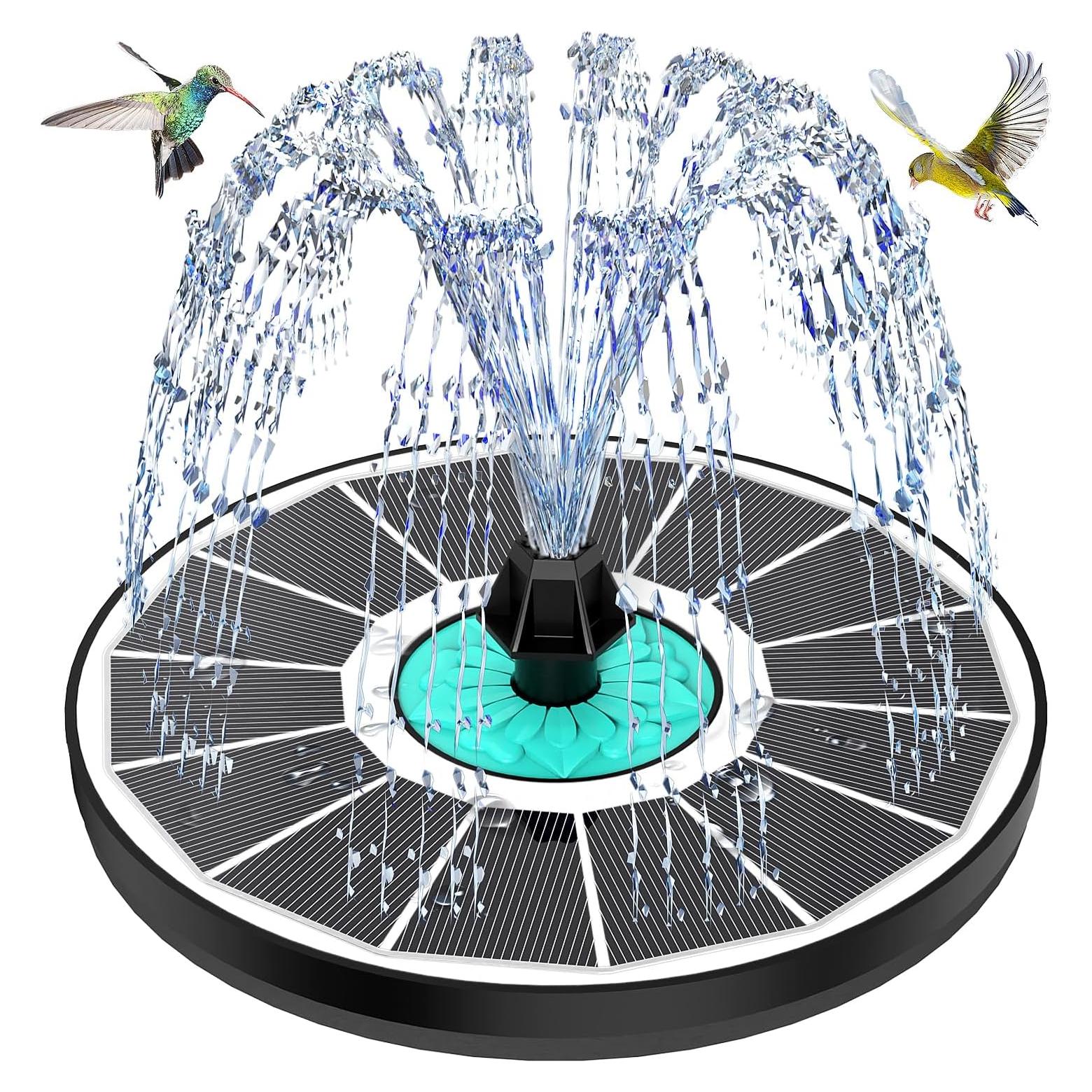 Fuente Solar para Jardín GAIZERL Flor Cian 3.5W 17x16.5cm