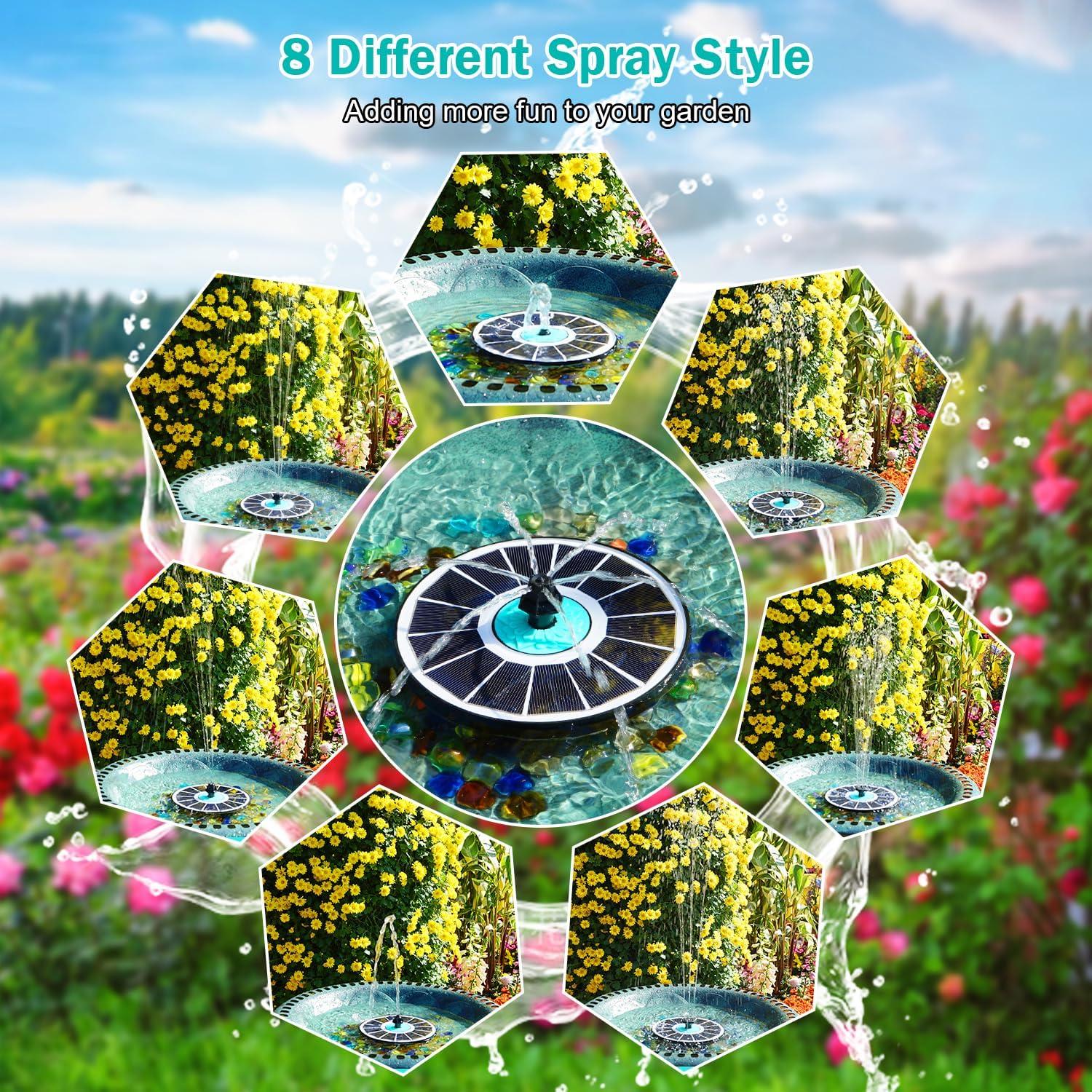 Fuente Solar para Jardín GAIZERL Flor Cian 3.5W 17x16.5cm