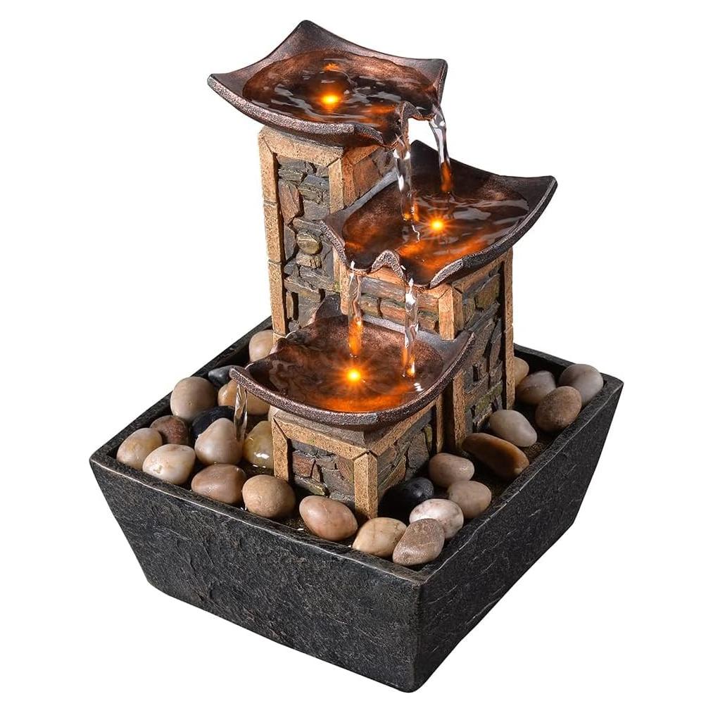 Fuente de Mesa GOSSI 3 Niveles con Iluminación y Sonido Calmante