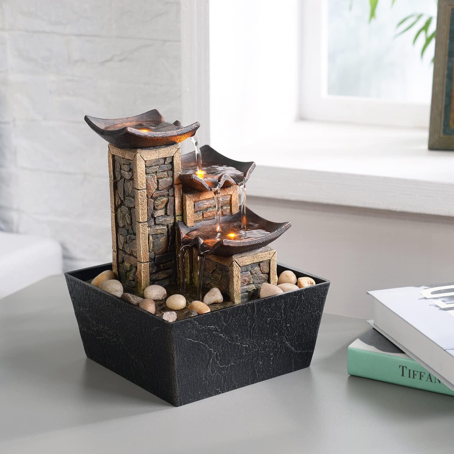 Fuente de Mesa GOSSI 3 Niveles con Iluminación y Sonido Calmante