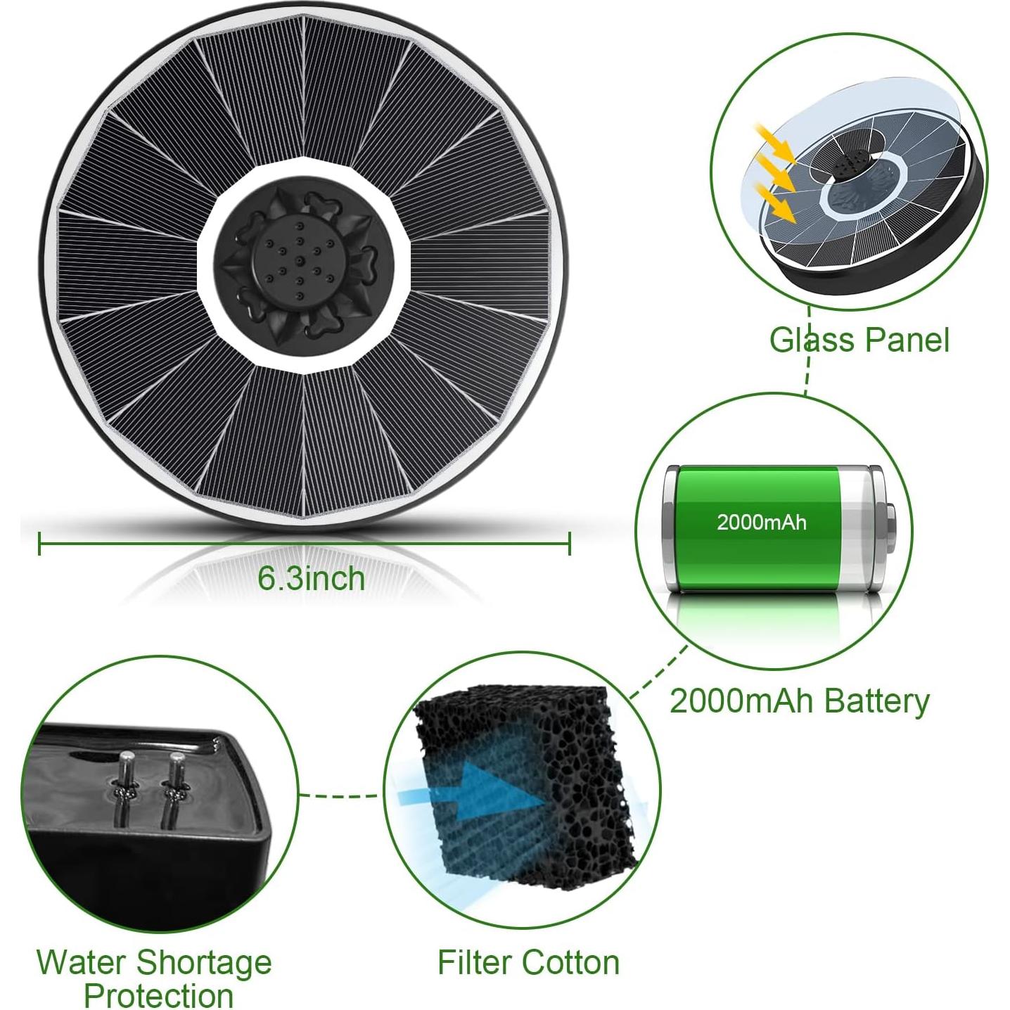 Fuente Solar Yzert 3.5W con Batería 2000mAh para Jardín