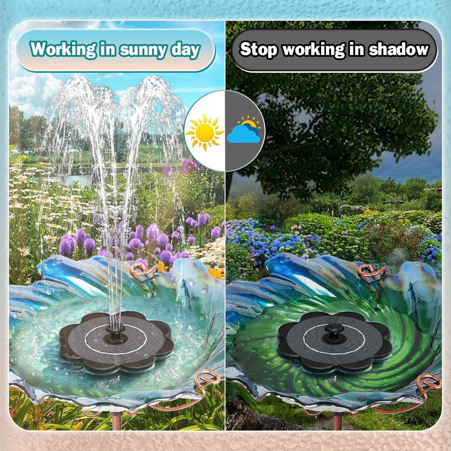 Fuente Solar Yzert de Vidrio 3.5W Forma de Flor para Jardín