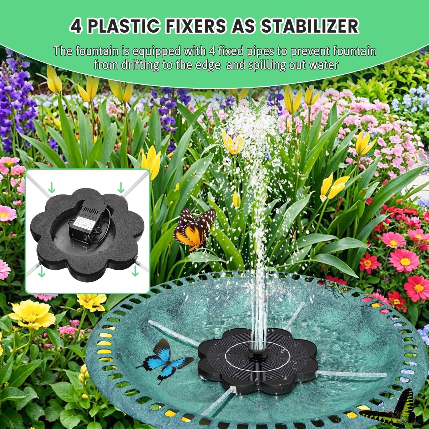 Fuente de Agua Solar SZMP Flor 3.5W para Jardín y Aves