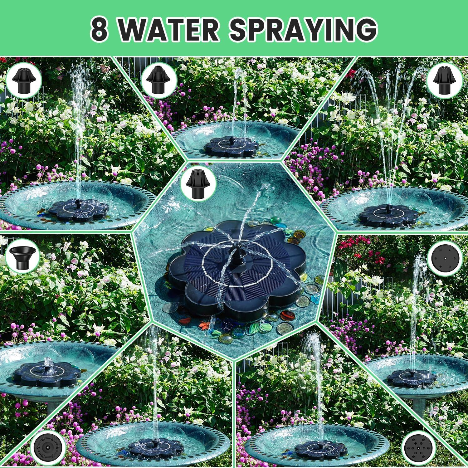 Fuente de Agua Solar SZMP Flor 3.5W para Jardín y Aves