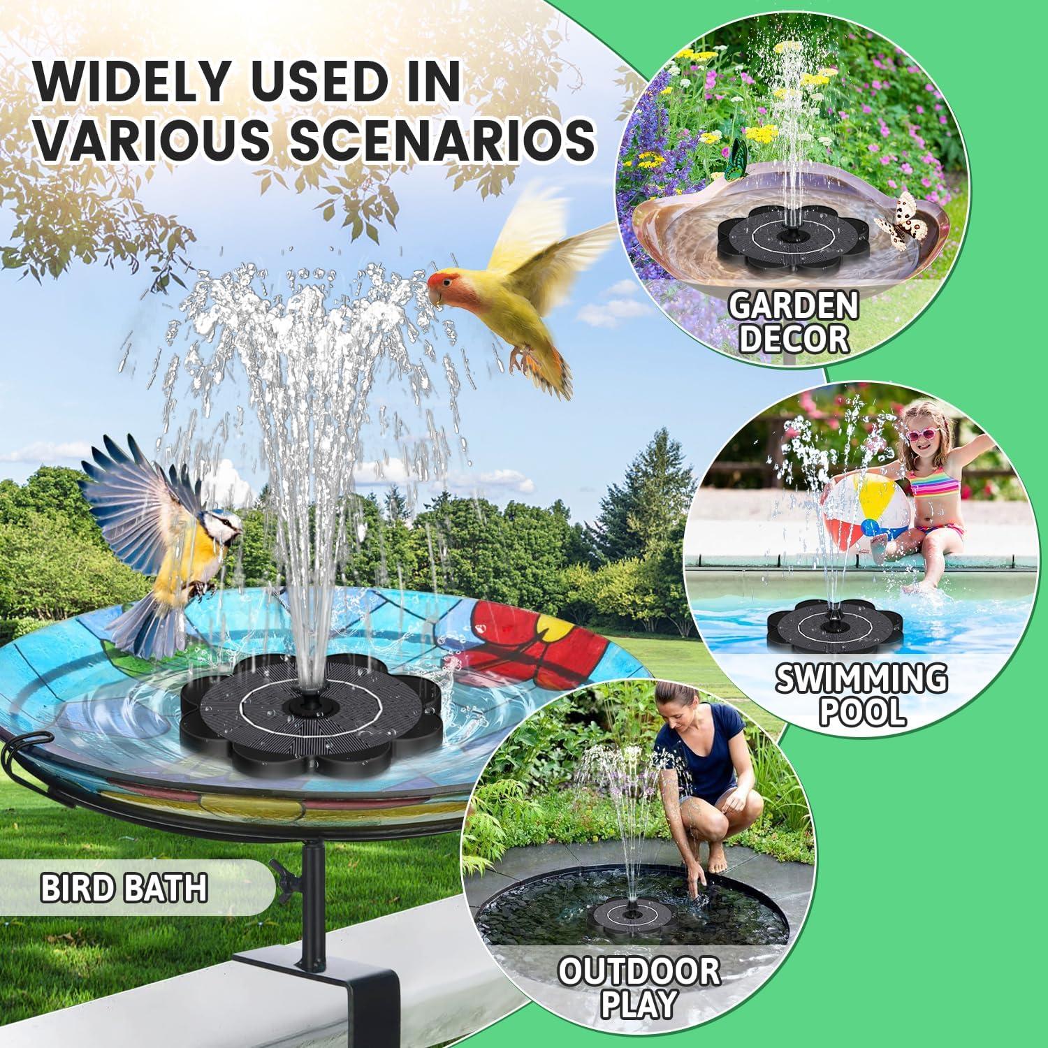 Fuente de Agua Solar SZMP Flor 3.5W para Jardín y Aves