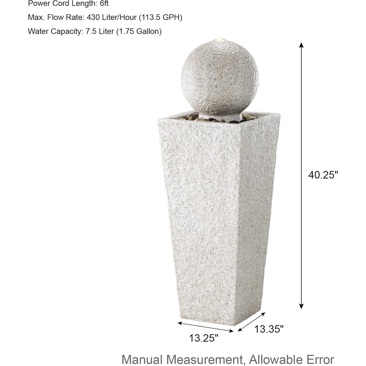 Fuente de Agua Exterior Glitzhome con Luz LED 102.24 cm