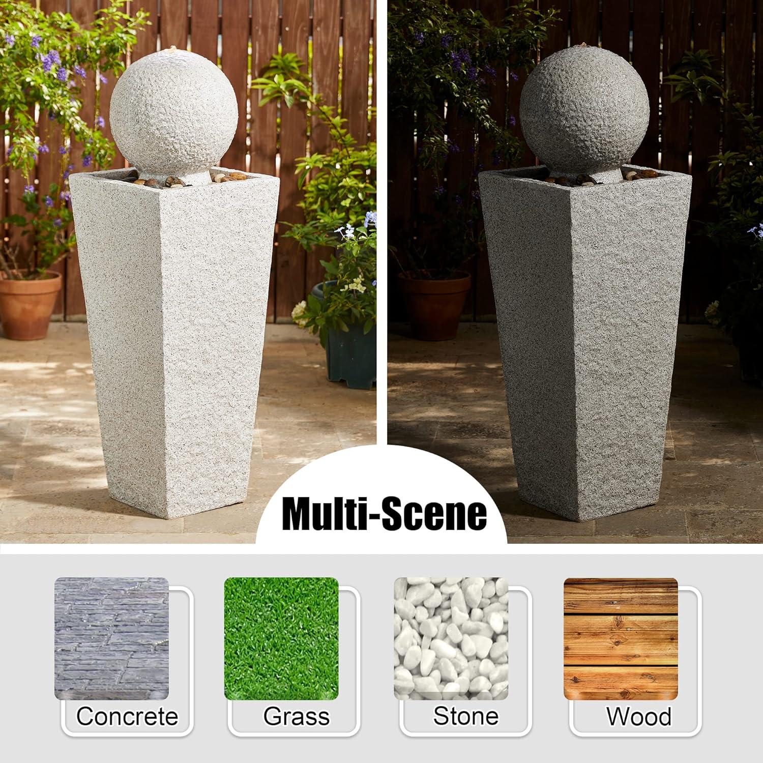 Fuente de Agua Exterior Glitzhome con Luz LED 102.24 cm