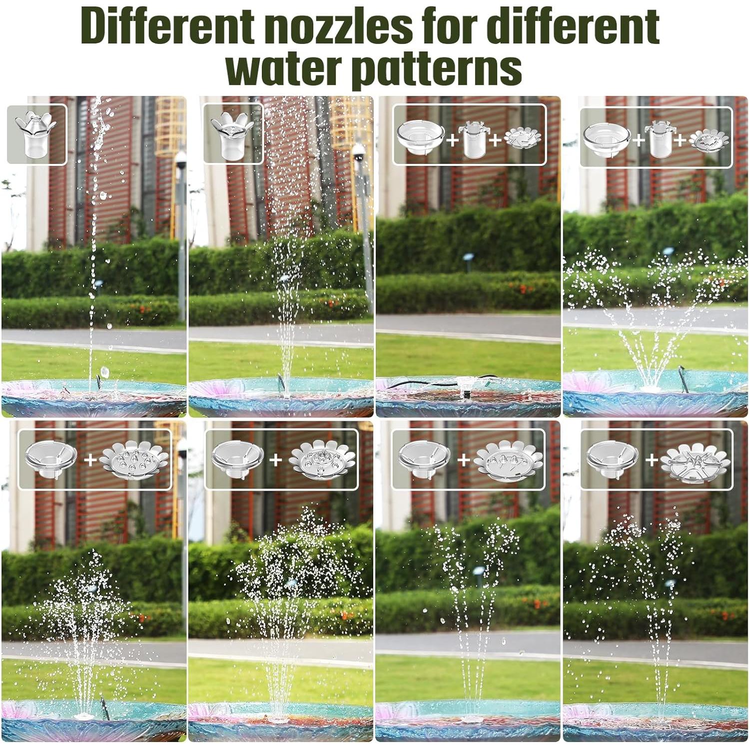 Bomba de Fuente Solar AISITIN 3.5W con Cable de 3m y Boquillas