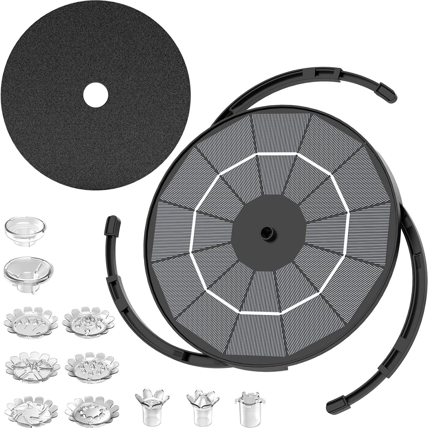Bomba de Fuente Solar AISITIN 3.5W con Cable de 3m y Boquillas
