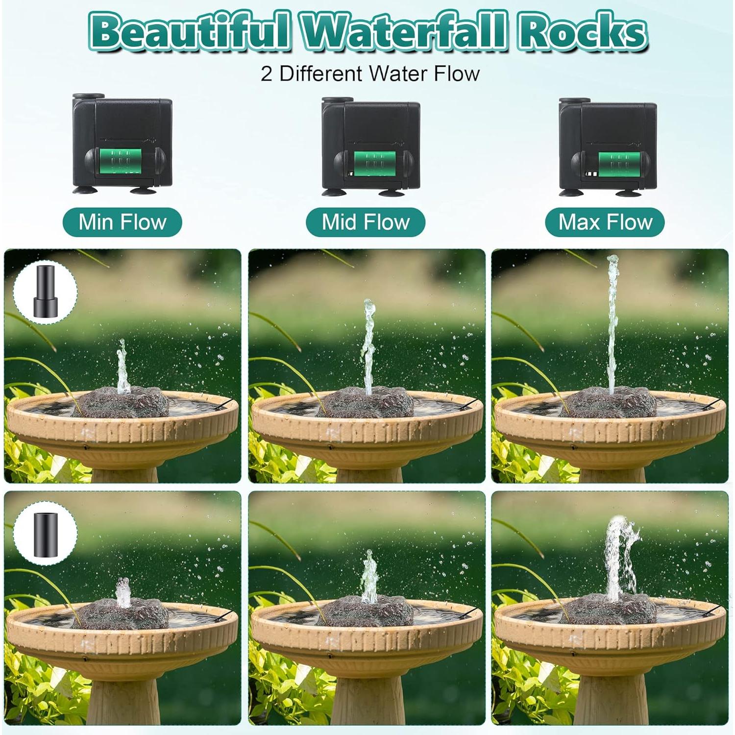 Fuente para Baño de Aves Dreyoo Roca Resina Granito 7W