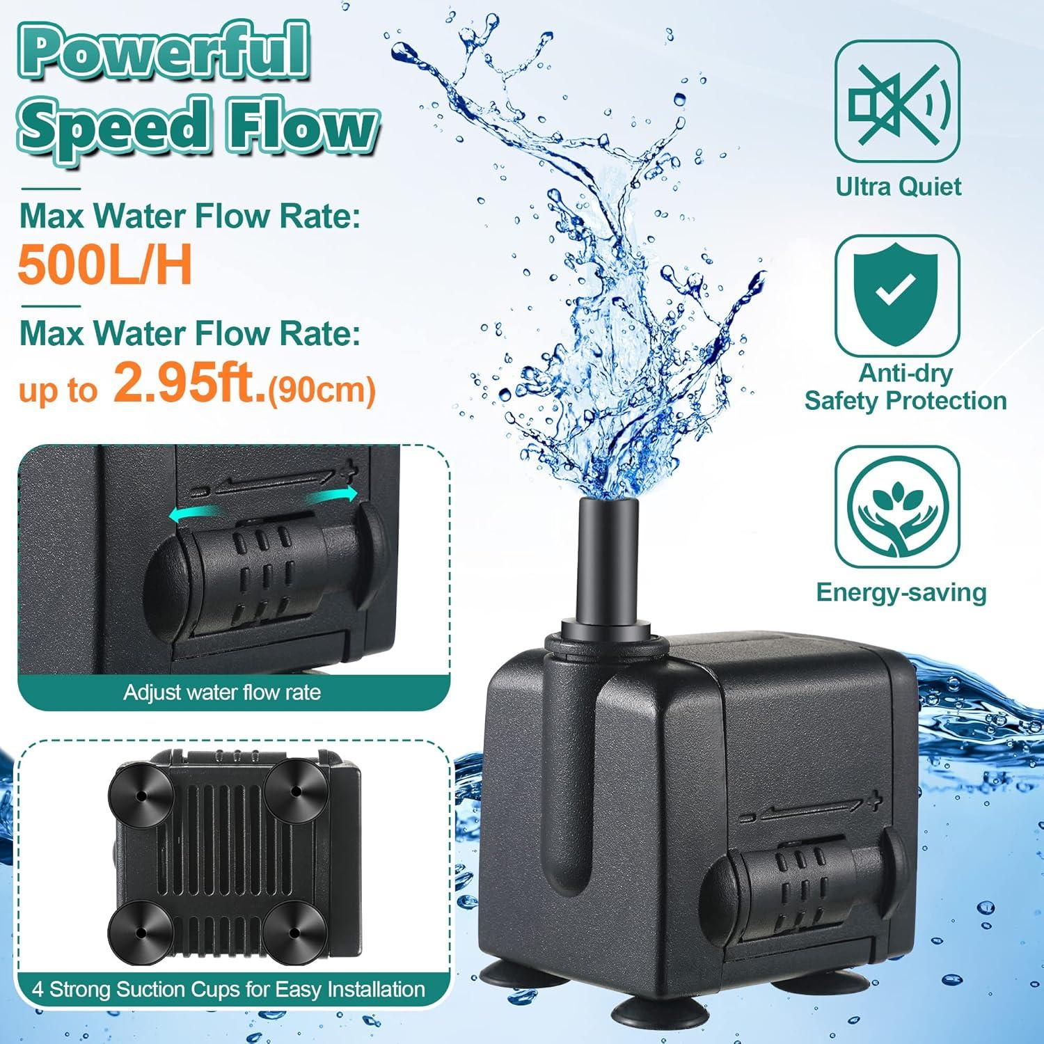 Fuente para Baño de Aves Dreyoo Roca Resina Granito 7W