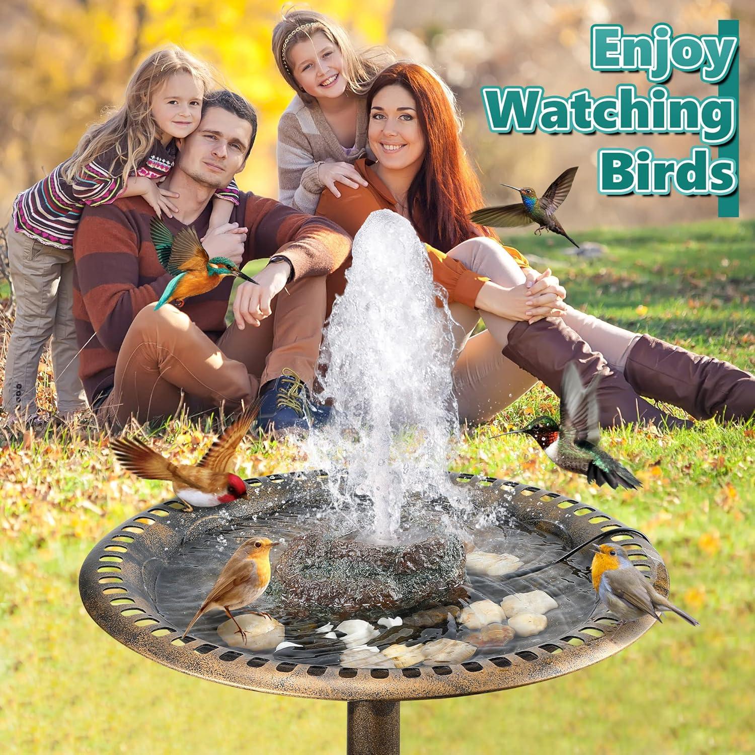 Fuente para Baño de Aves Dreyoo Roca Resina Granito 7W