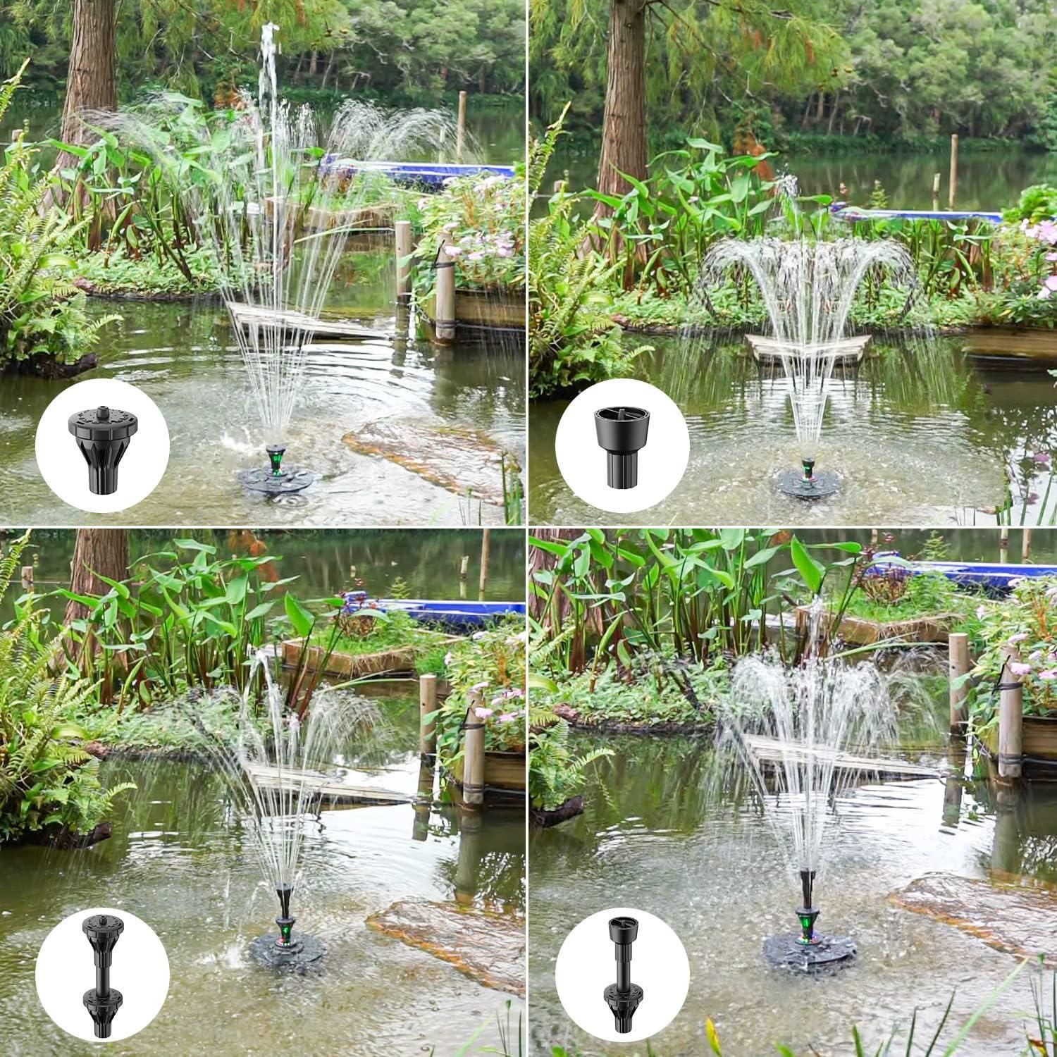 Fuente eléctrica de estanque Yzert con 12 luces coloridas