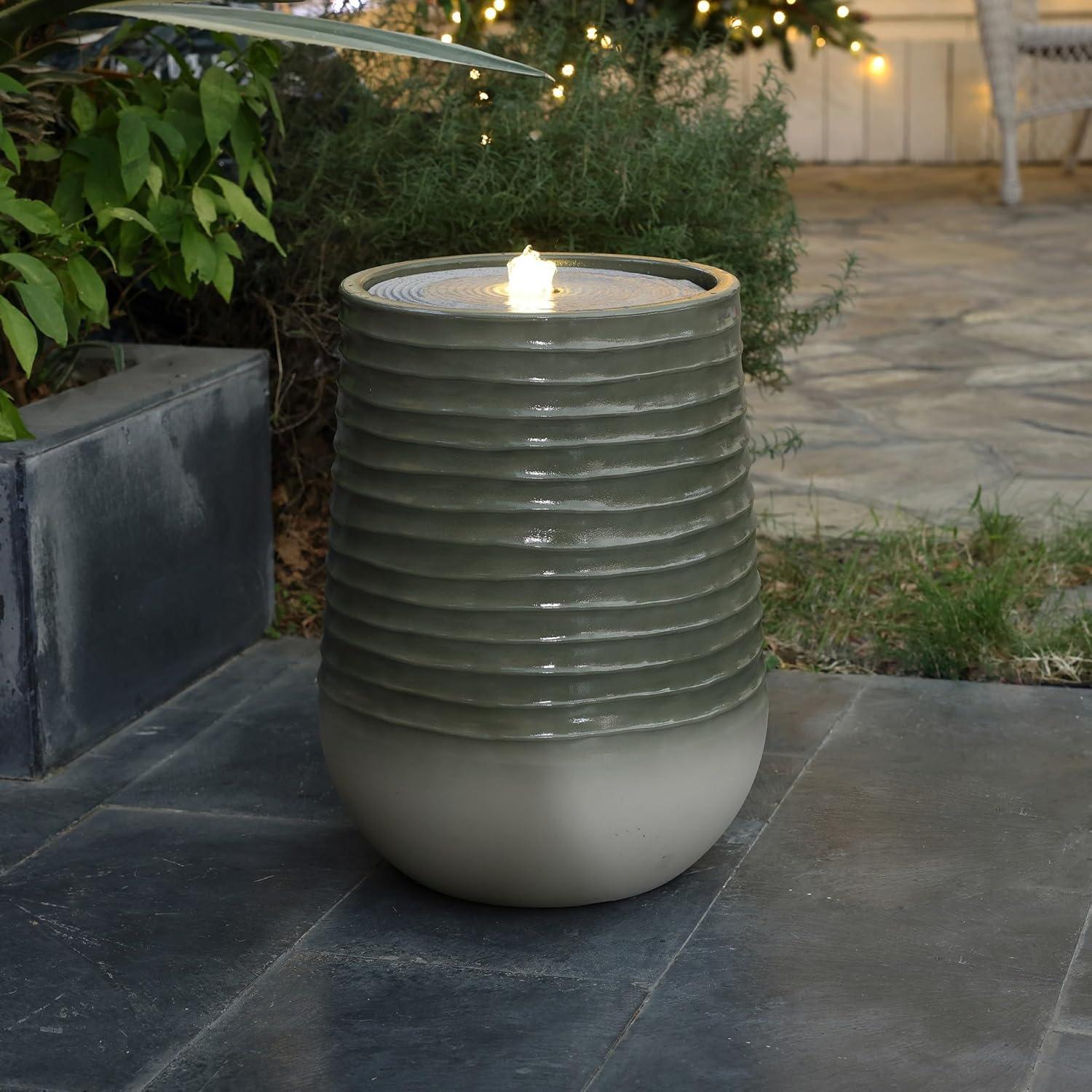 Fuente de Agua LuxenHome 50.5 cm Exterior con Luz LED