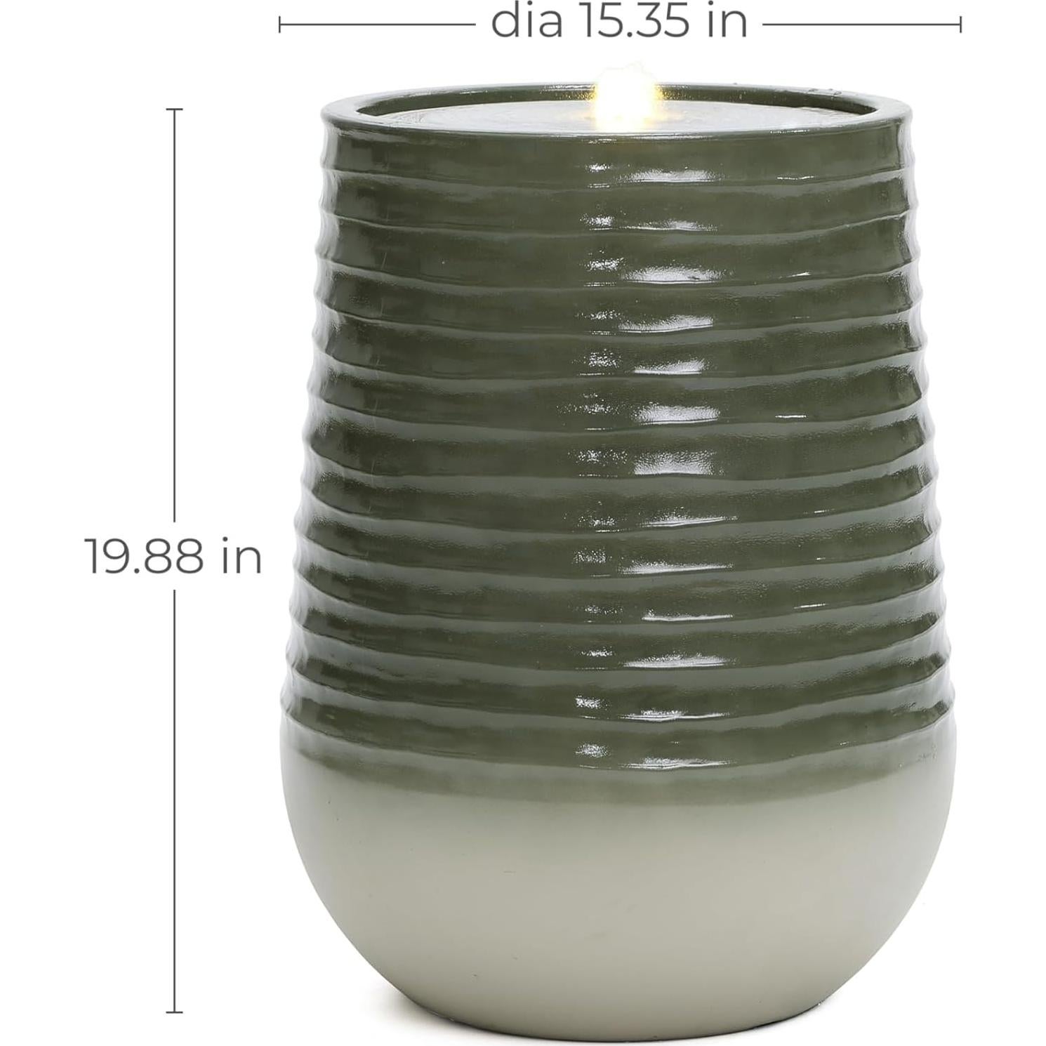 Fuente de Agua LuxenHome 50.5 cm Exterior con Luz LED