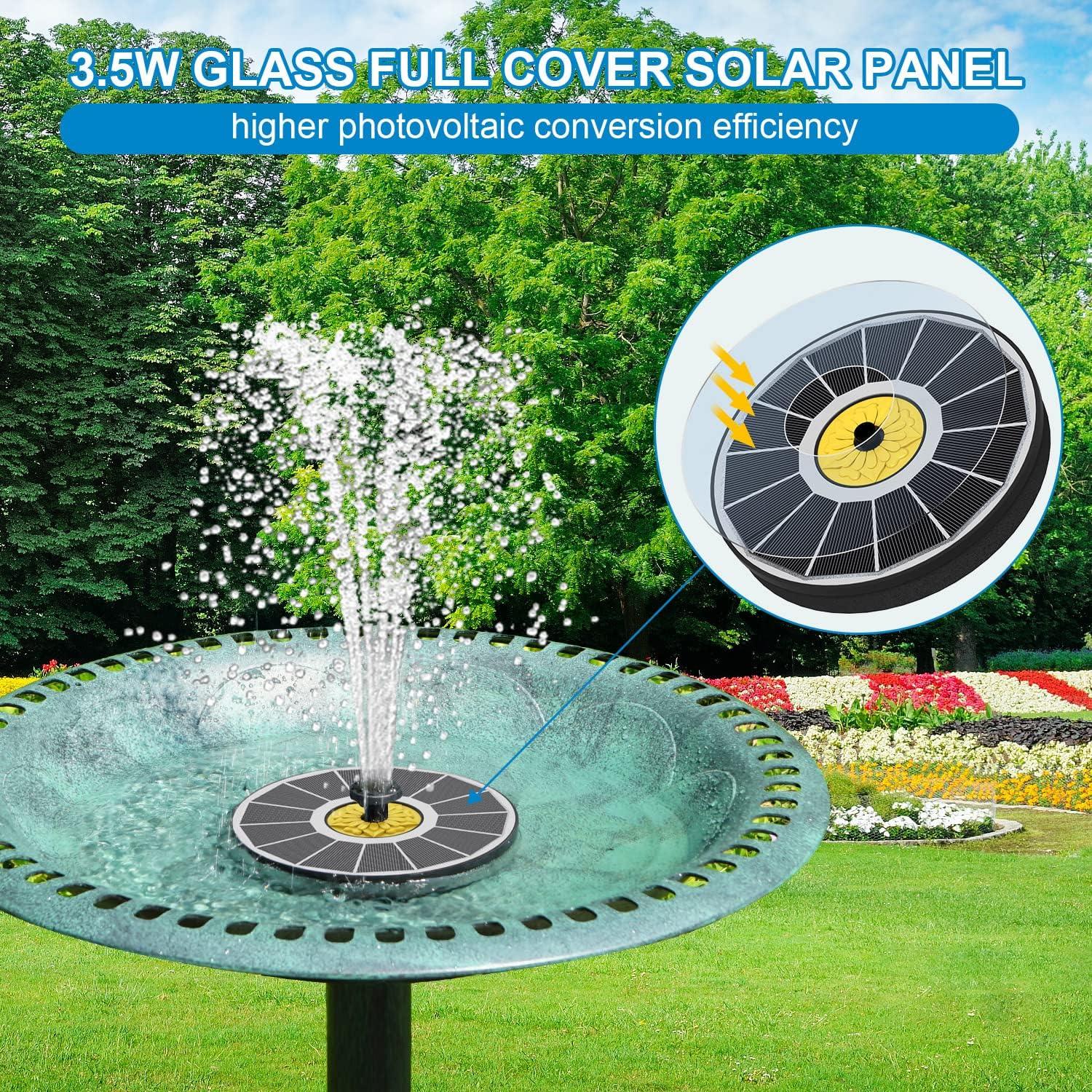 Fuente Solar Yzert para Baño de Aves 3.5W con 7 Boquillas