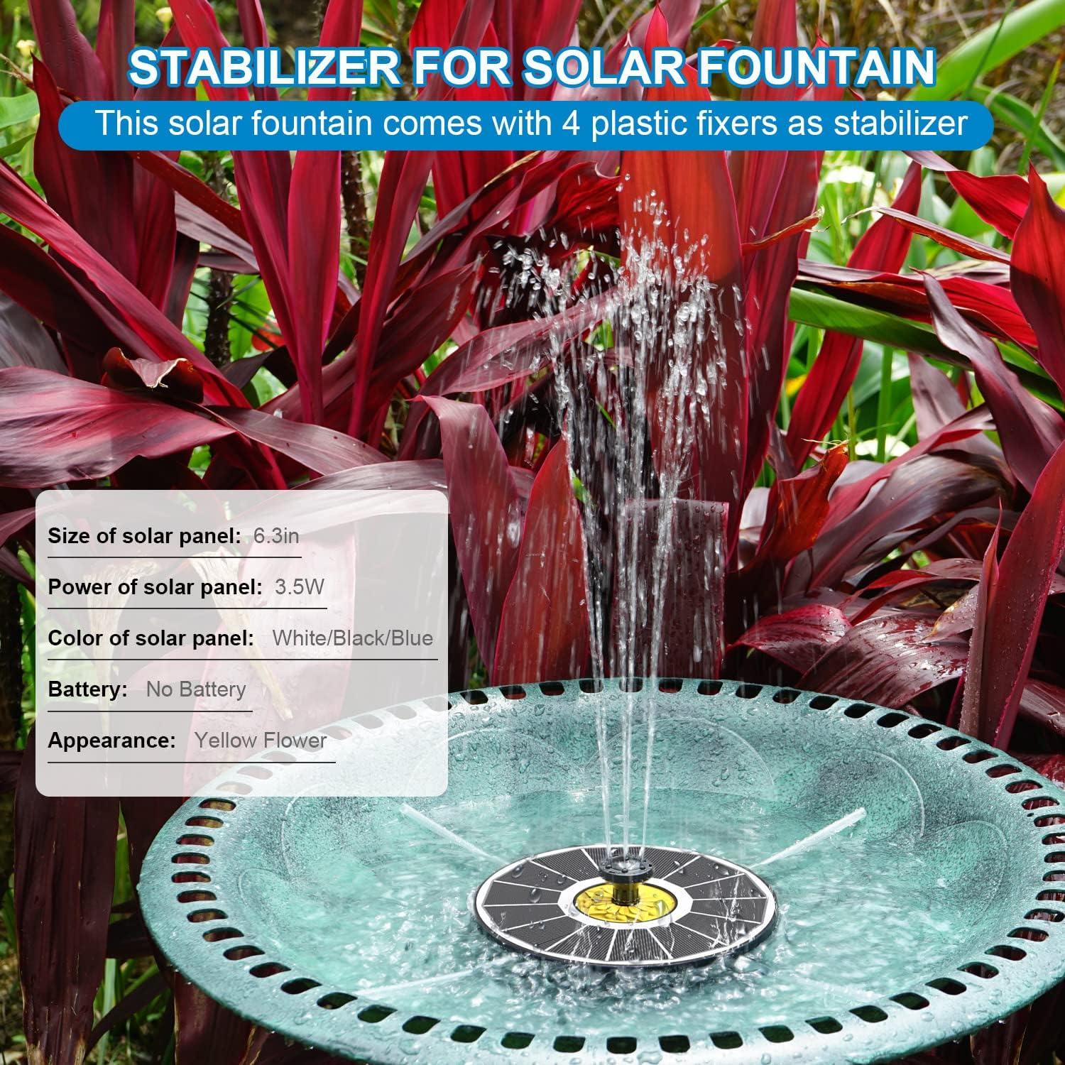 Fuente Solar Yzert para Baño de Aves 3.5W con 7 Boquillas