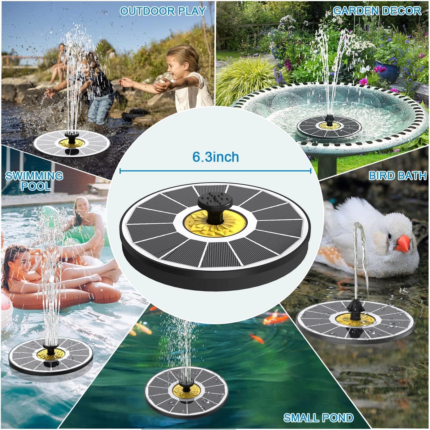 Fuente Solar Yzert para Baño de Aves 3.5W con 7 Boquillas