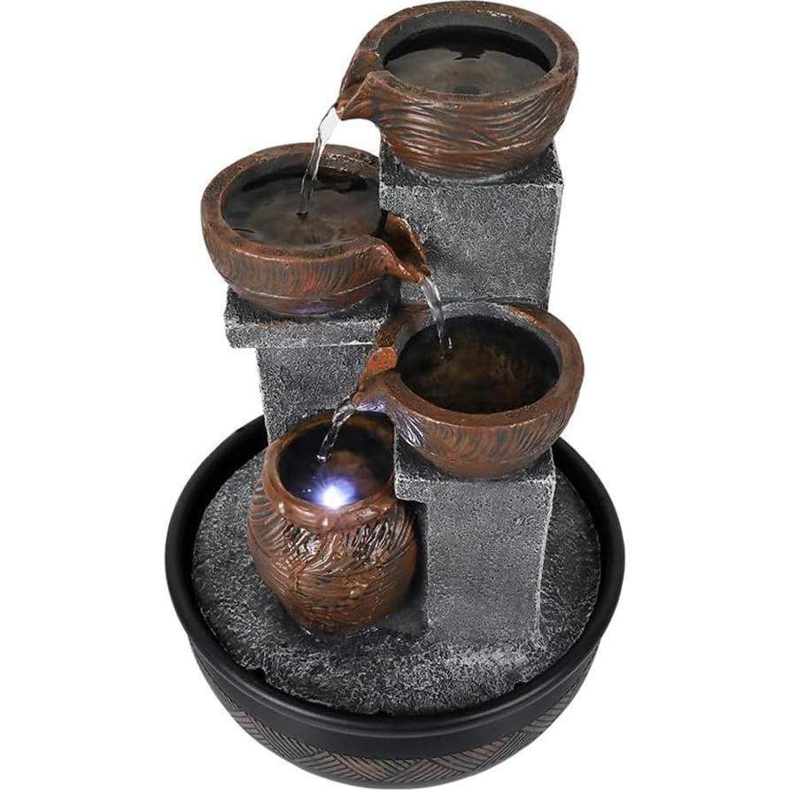 Fuente de Agua de Escritorio Agoodping con Luces LED 40cm