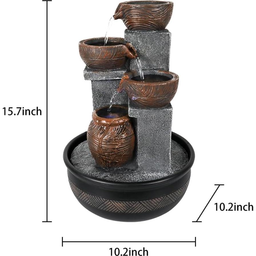 Fuente de Agua de Escritorio Agoodping con Luces LED 40cm