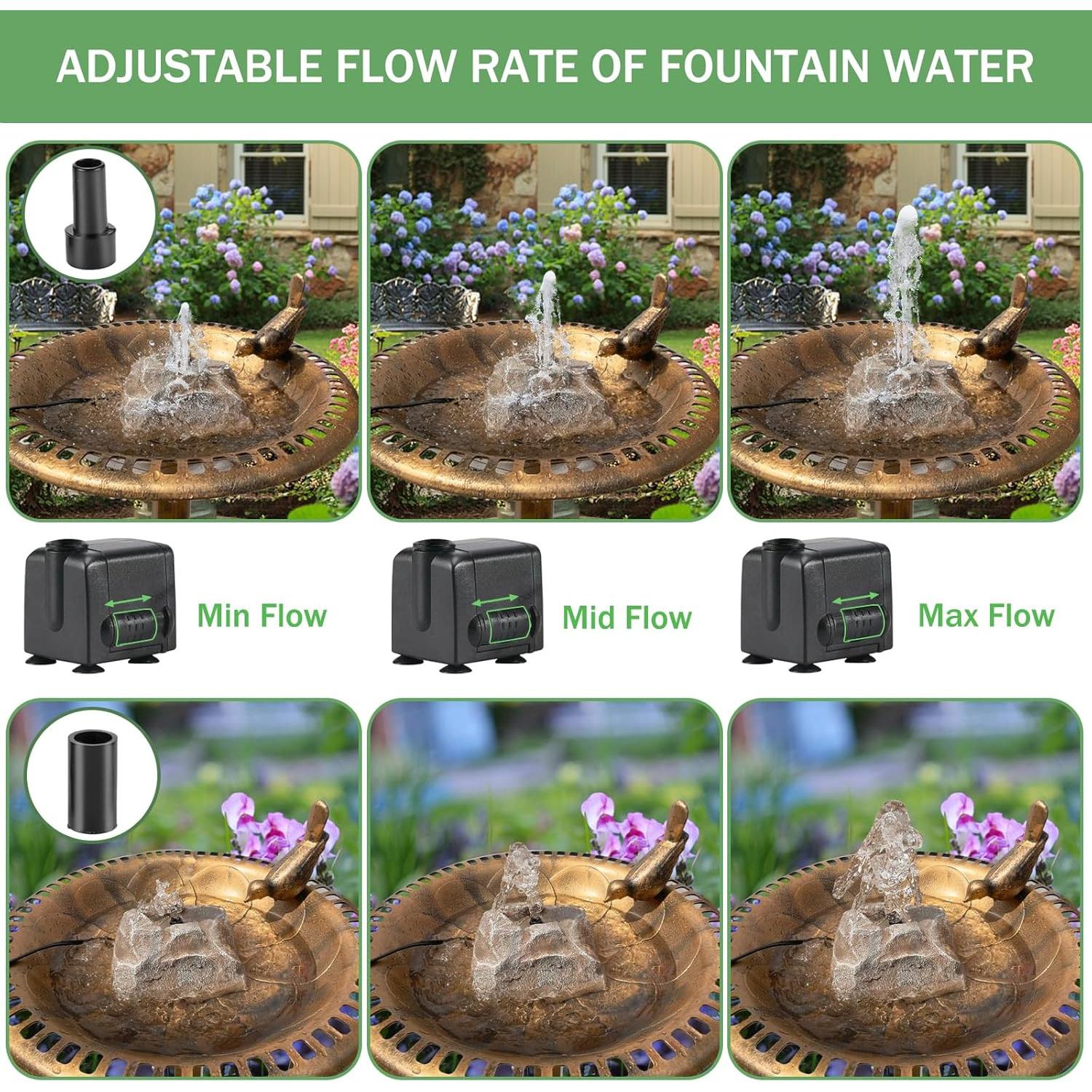 Fuente de Baño para Pájaros WEIYOONS Roca Gris con Bomba Eléctrica