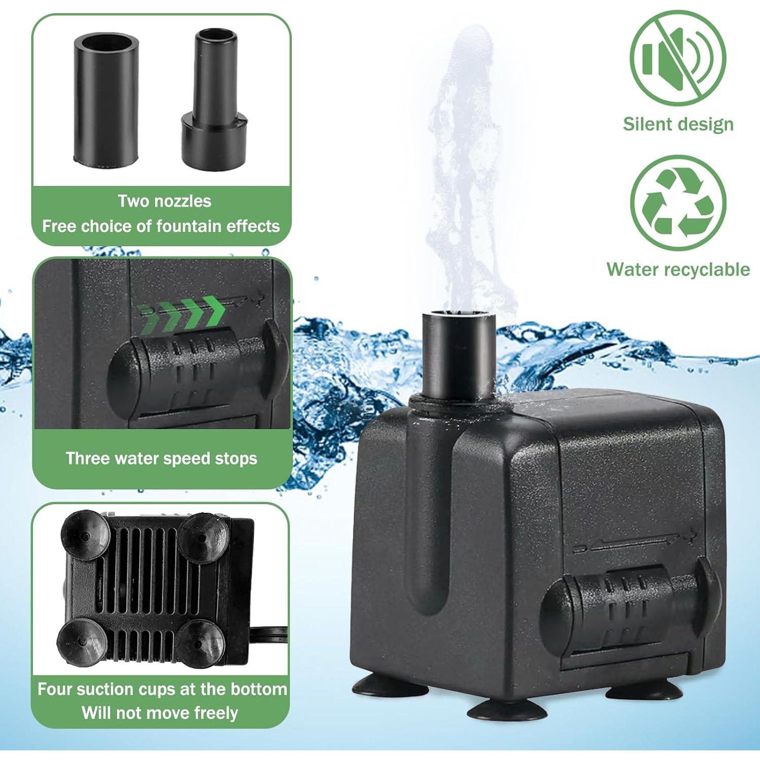 Fuente de Baño para Pájaros WEIYOONS Roca Gris con Bomba Eléctrica