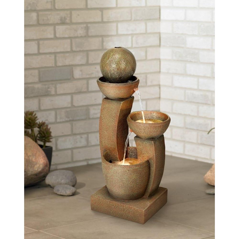 Fuente de Agua Zen John Timberland 78.74 cm 3 Niveles LED