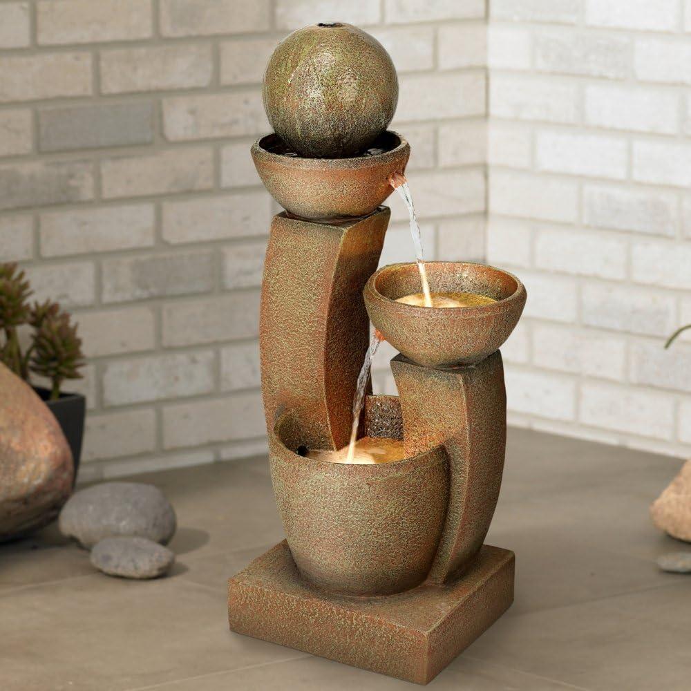 Fuente de Agua Zen John Timberland 78.74 cm 3 Niveles LED