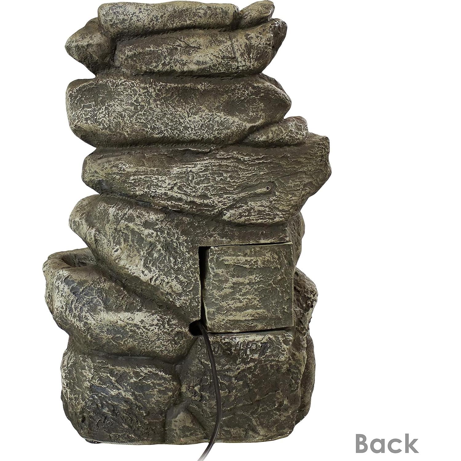 Fuente de Agua de Mesa Sunnydaze 6 Niveles con LED 38 cm