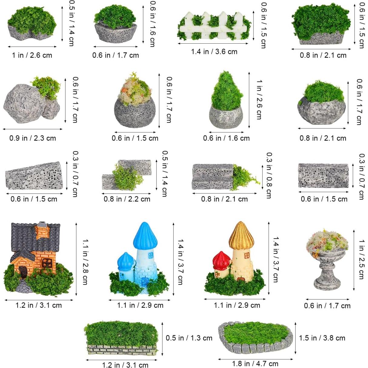 Juego de Adornos de Jardín en Miniatura Toddmomy - Resina Multicolor