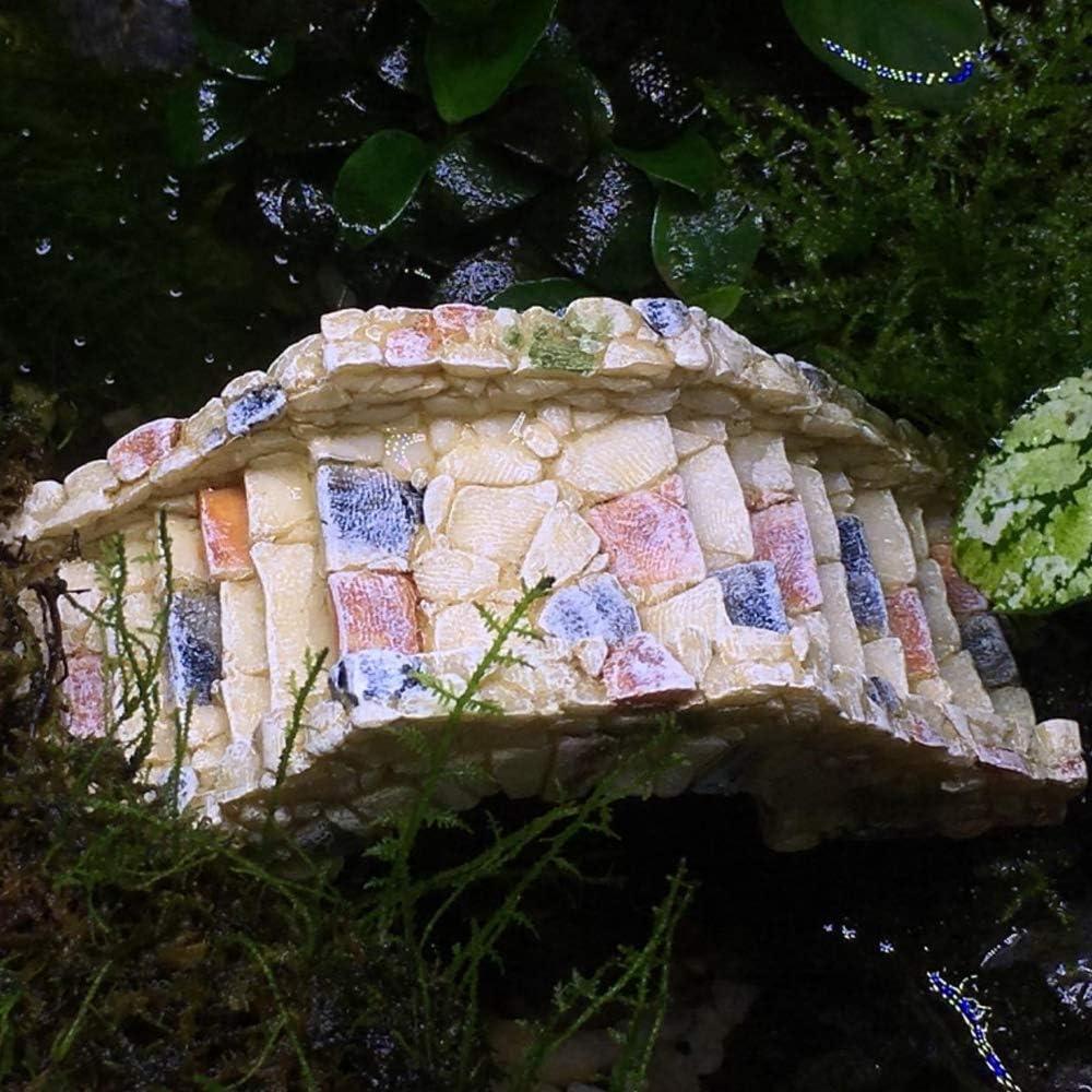 Mini Puente de Jardín de Resina MonLiya 9.5cm Decoración Acuario
