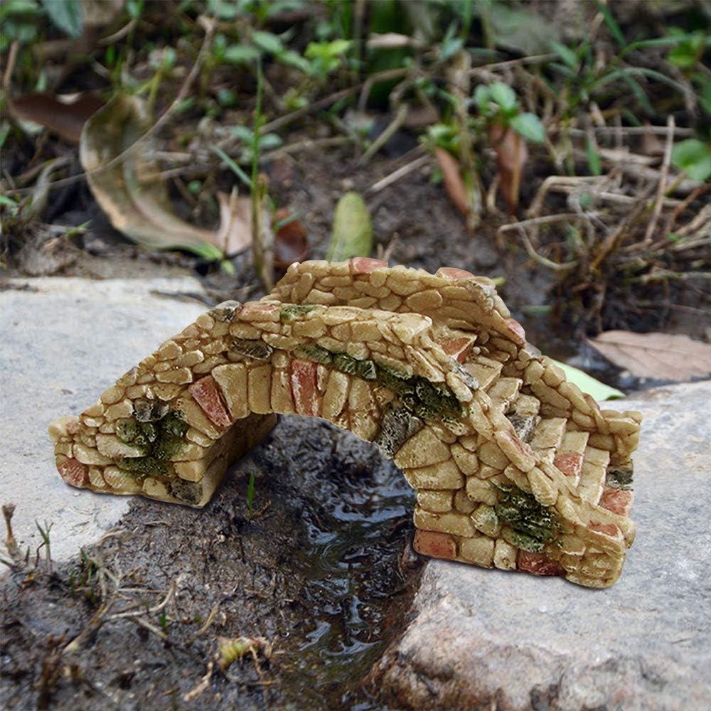 Mini Puente de Jardín de Resina MonLiya 9.5cm Decoración Acuario