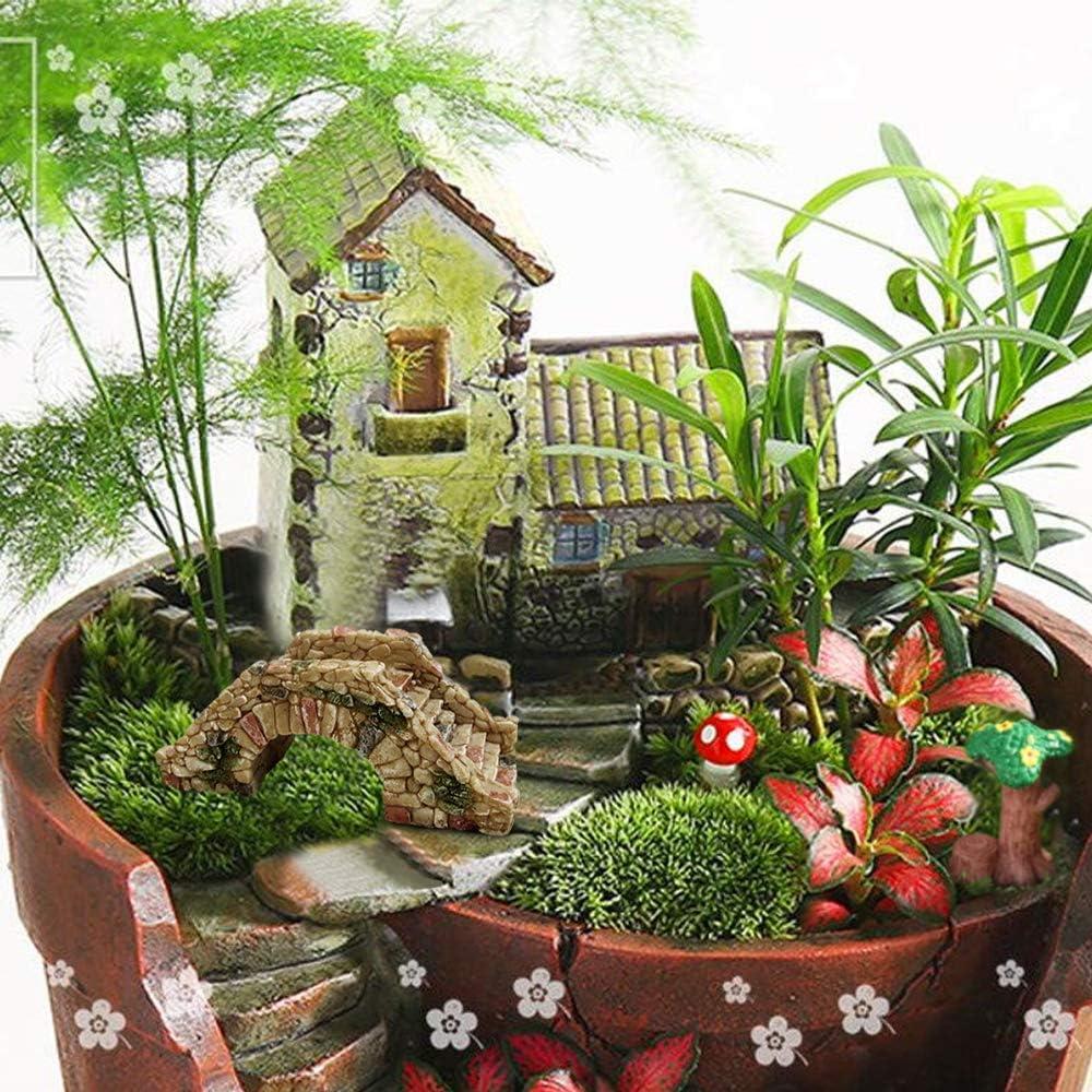 Mini Puente de Jardín de Resina MonLiya 9.5cm Decoración Acuario