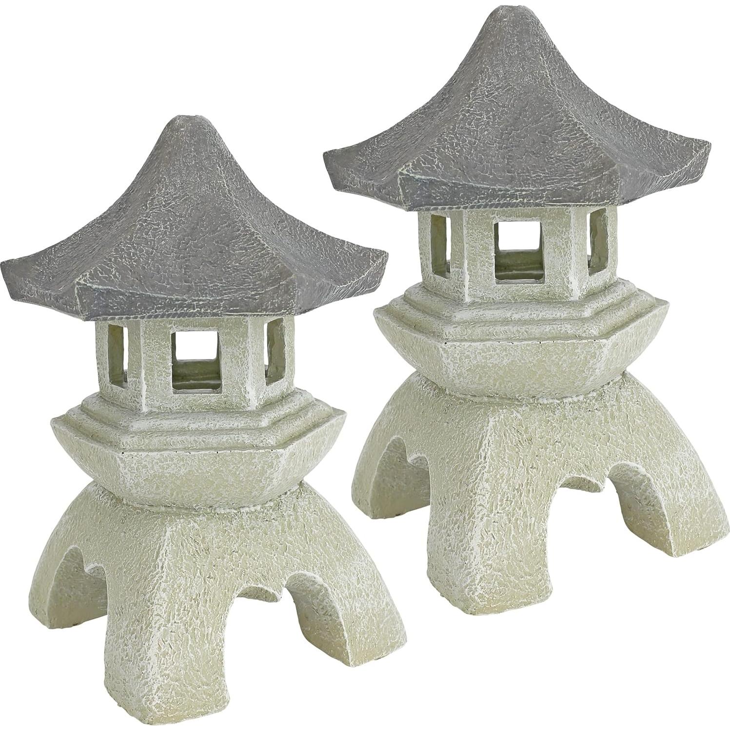 Estatuas de Pagoda Mediana Design Toscano NG729869 - Juego de 2