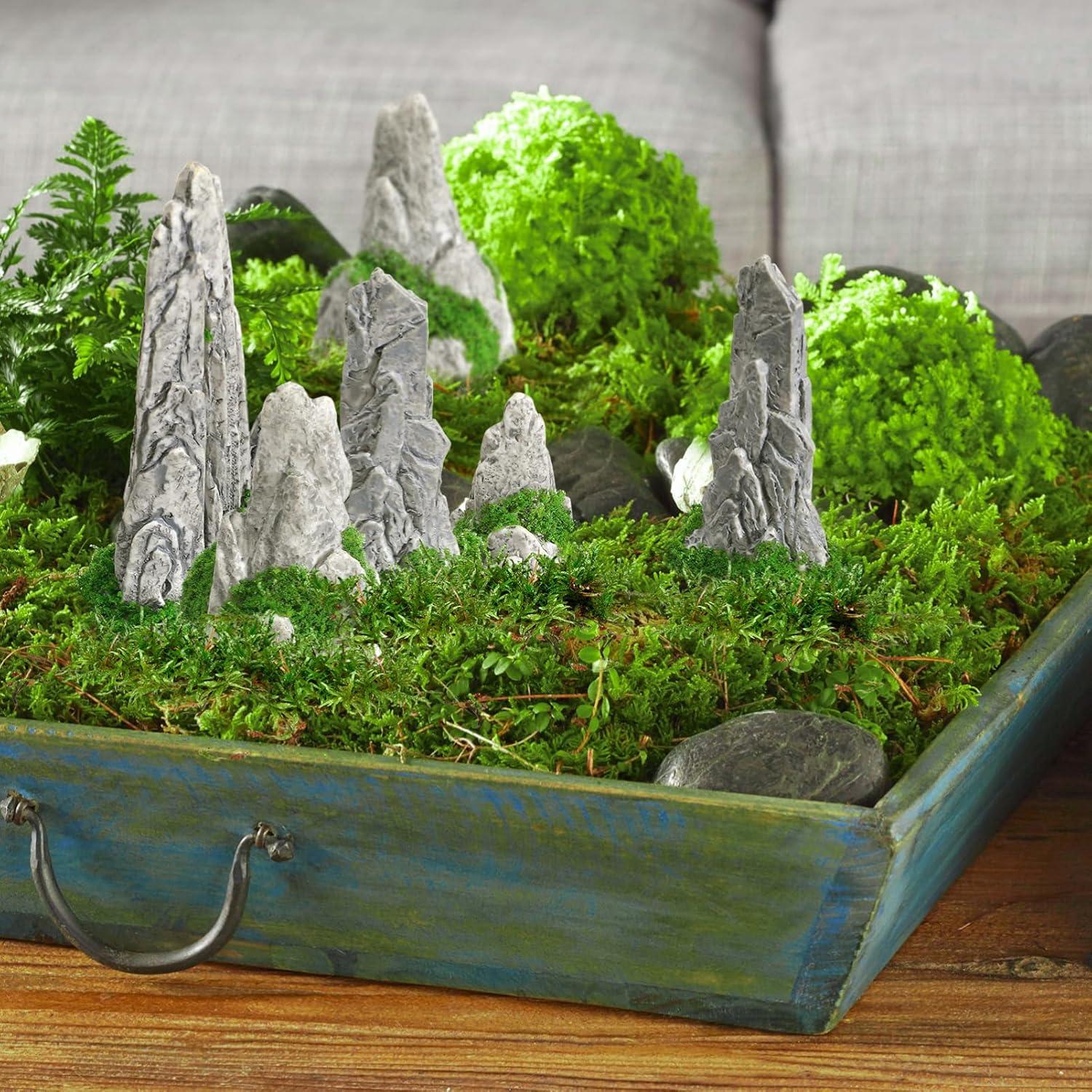 8 Piezas Decoraciones de Rocas Miniatura DOITOOL para Jardín