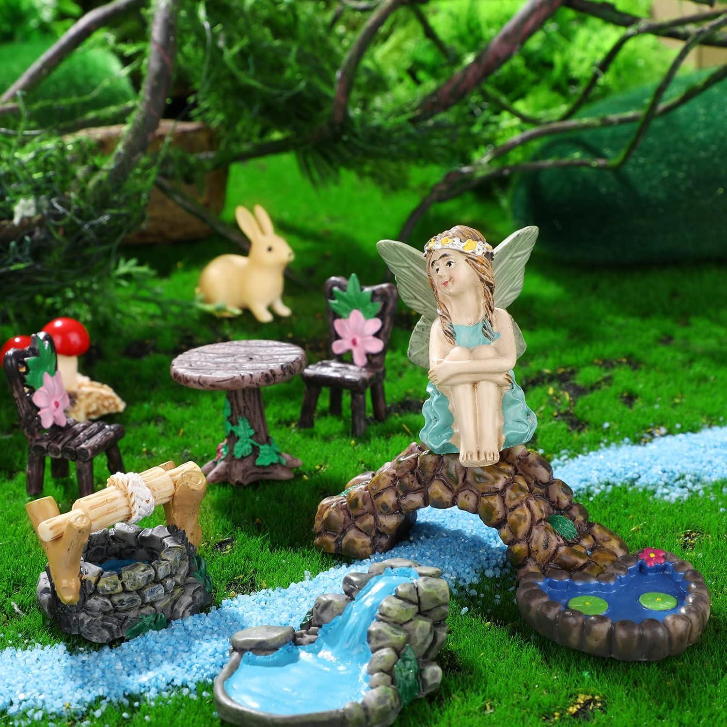 Kit de Miniaturas de Jardín Roowest 19 Piezas Accesorios