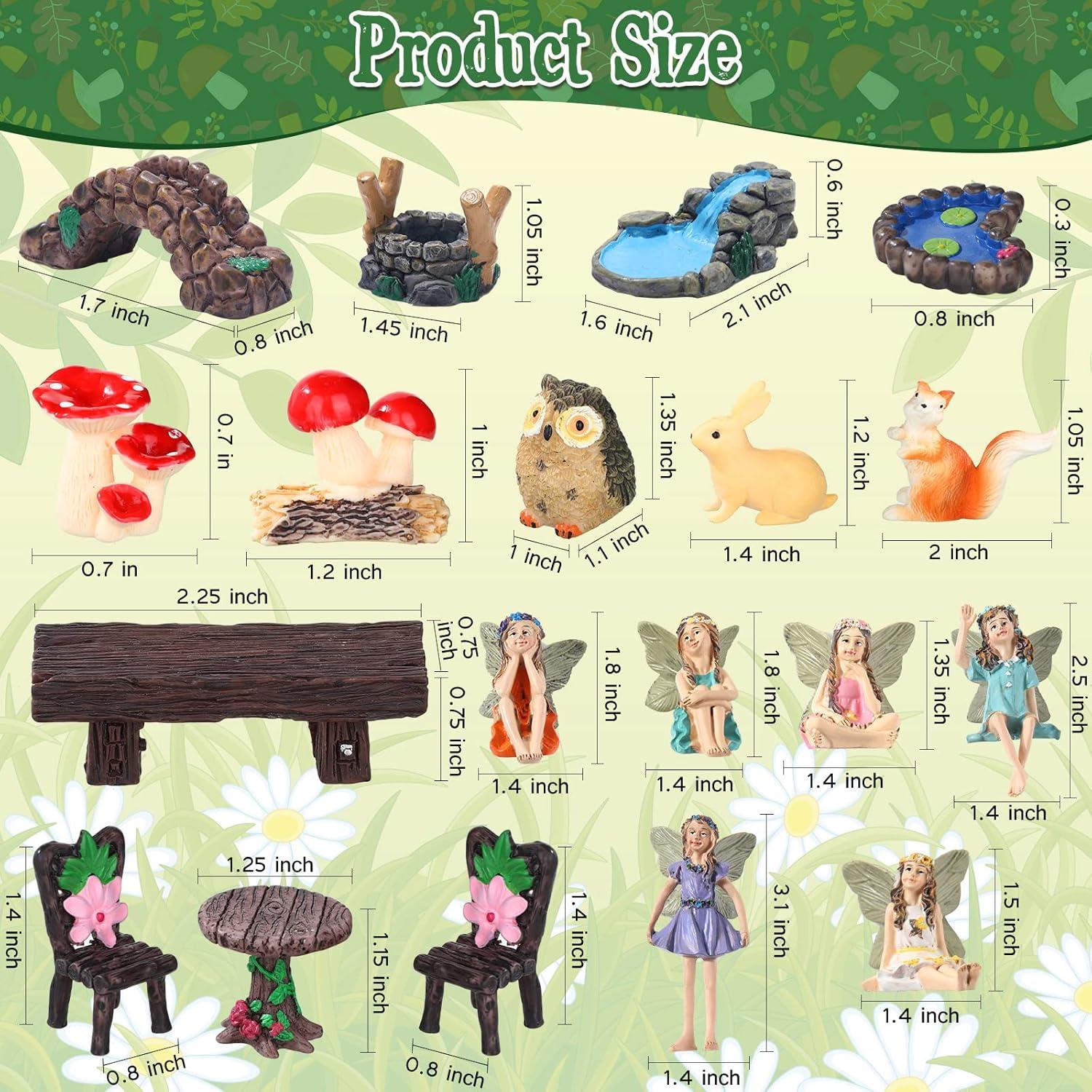 Kit de Miniaturas de Jardín Roowest 19 Piezas Accesorios