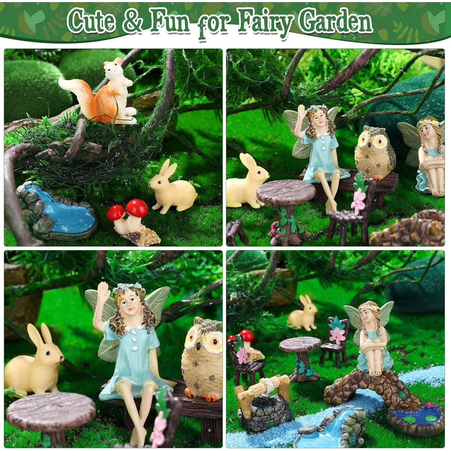 Kit de Miniaturas de Jardín Roowest 19 Piezas Accesorios