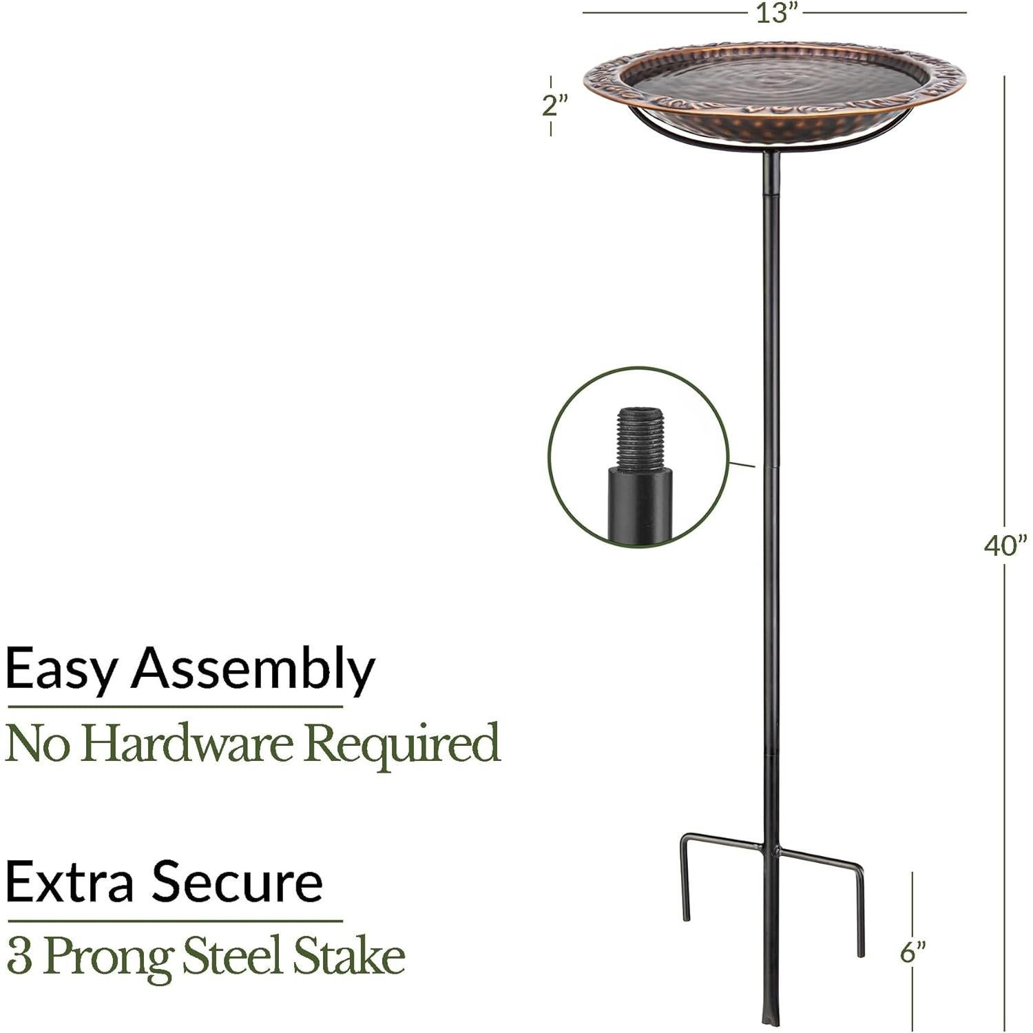 Baño de Aves de Cobre Puro Good Directions 102 cm Bronce