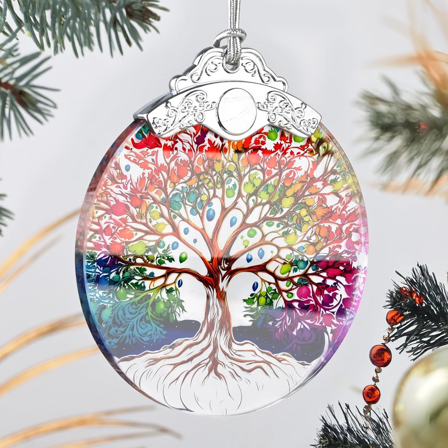 Adorno de Vidrio Templado Touber Árbol de la Vida 7.62x8.89cm