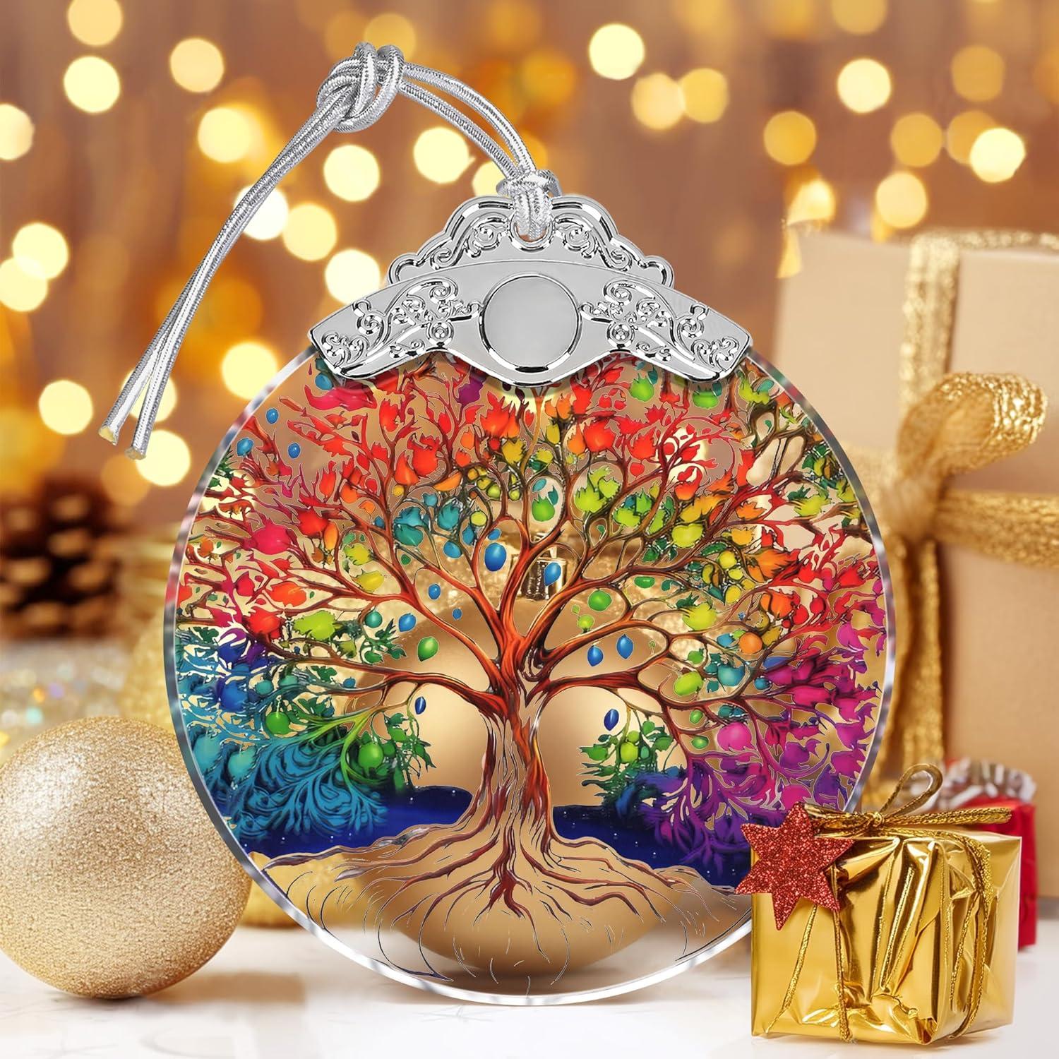 Adorno de Vidrio Templado Touber Árbol de la Vida 7.62x8.89cm