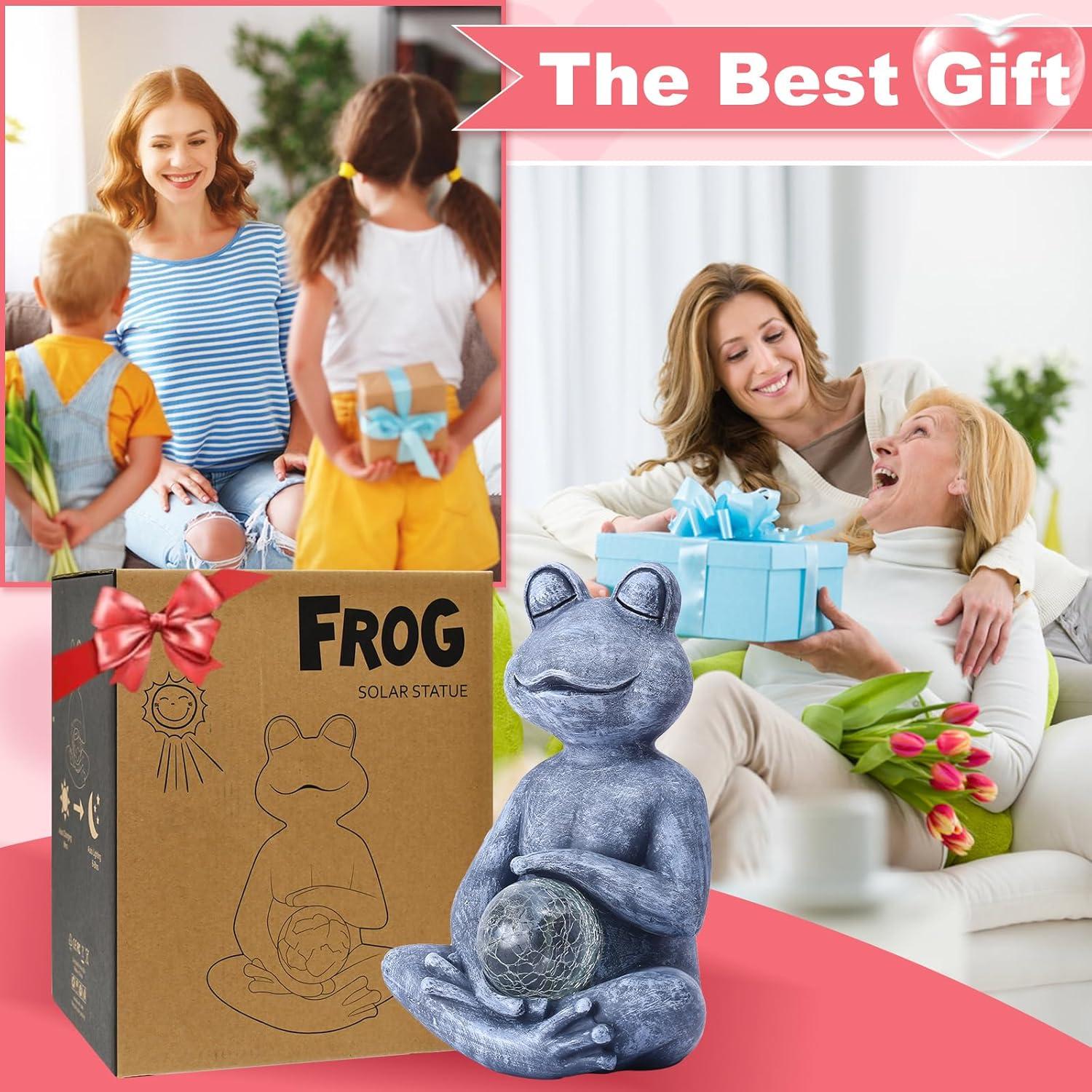 Estatua de Rana Meditadora LED Solar Fashionoda 24.5 cm